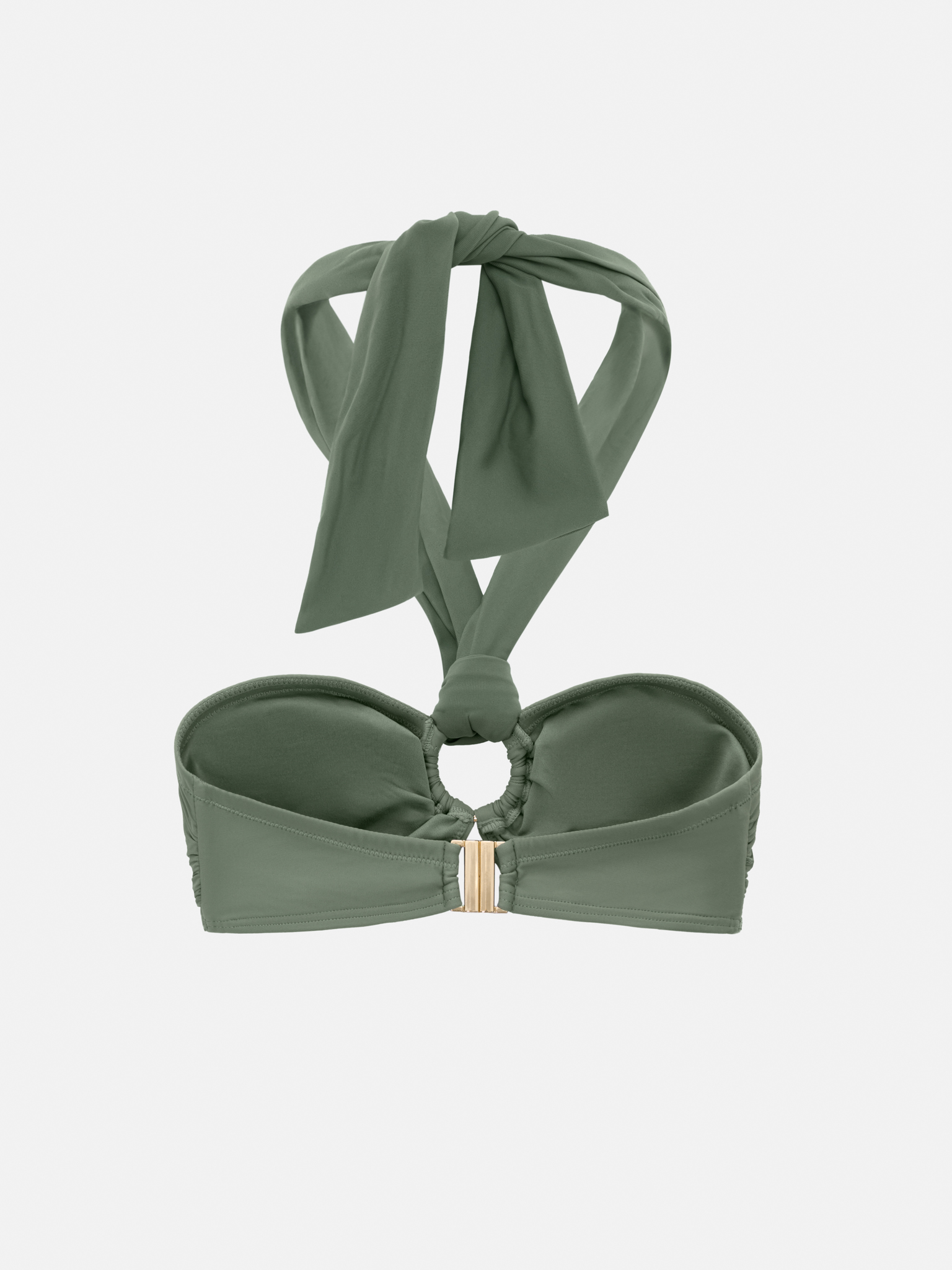 Bandeau bikini top with golden ring