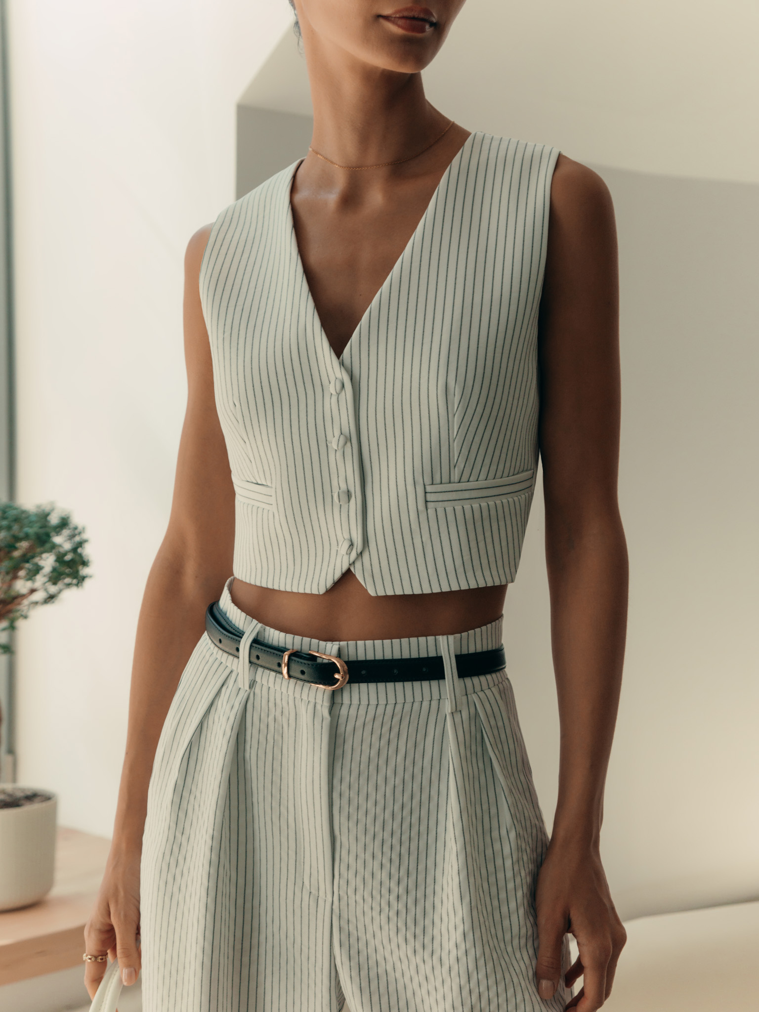 Thin-striped waistcoat