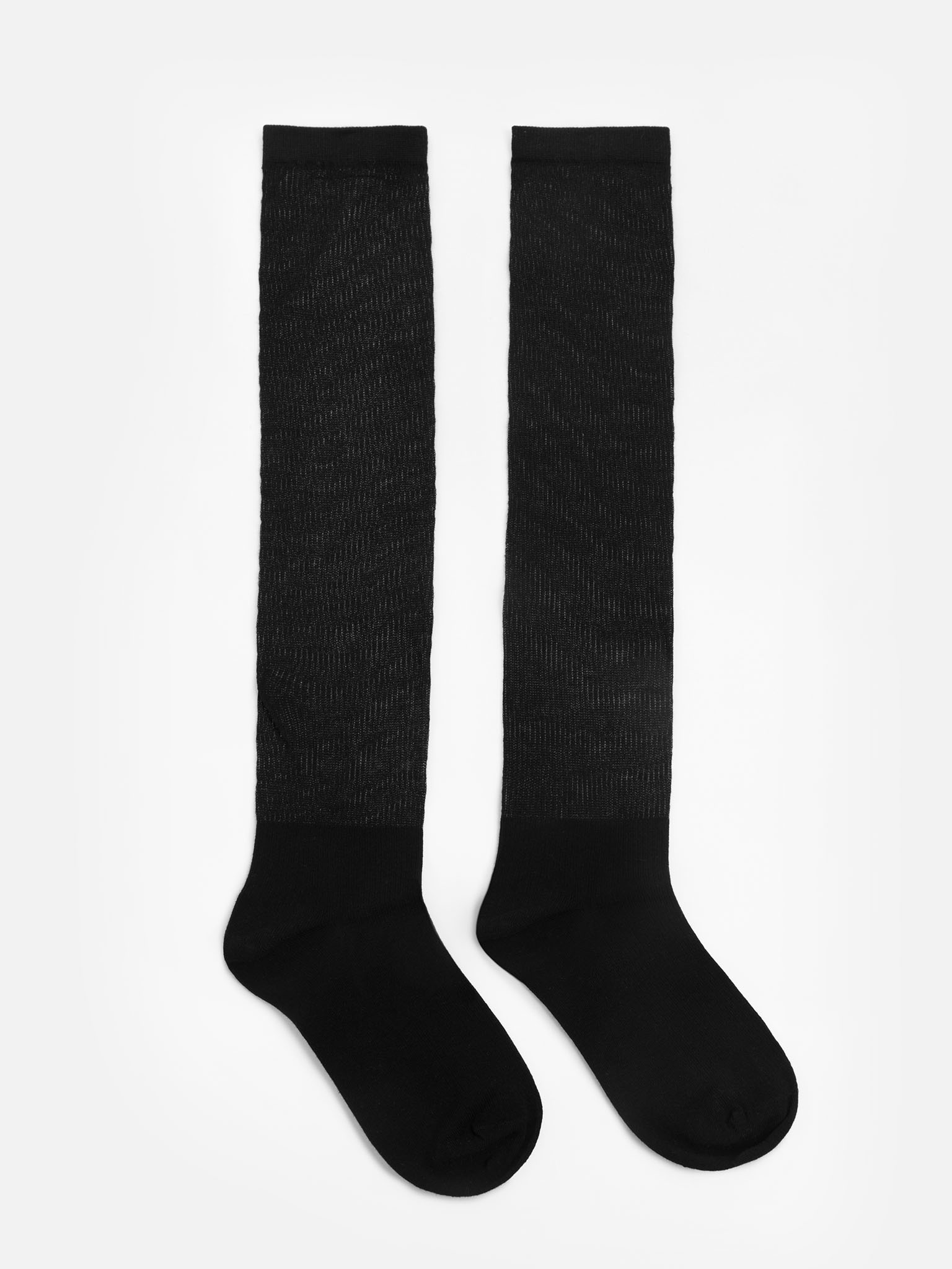 Monochrome ribbed knee socks