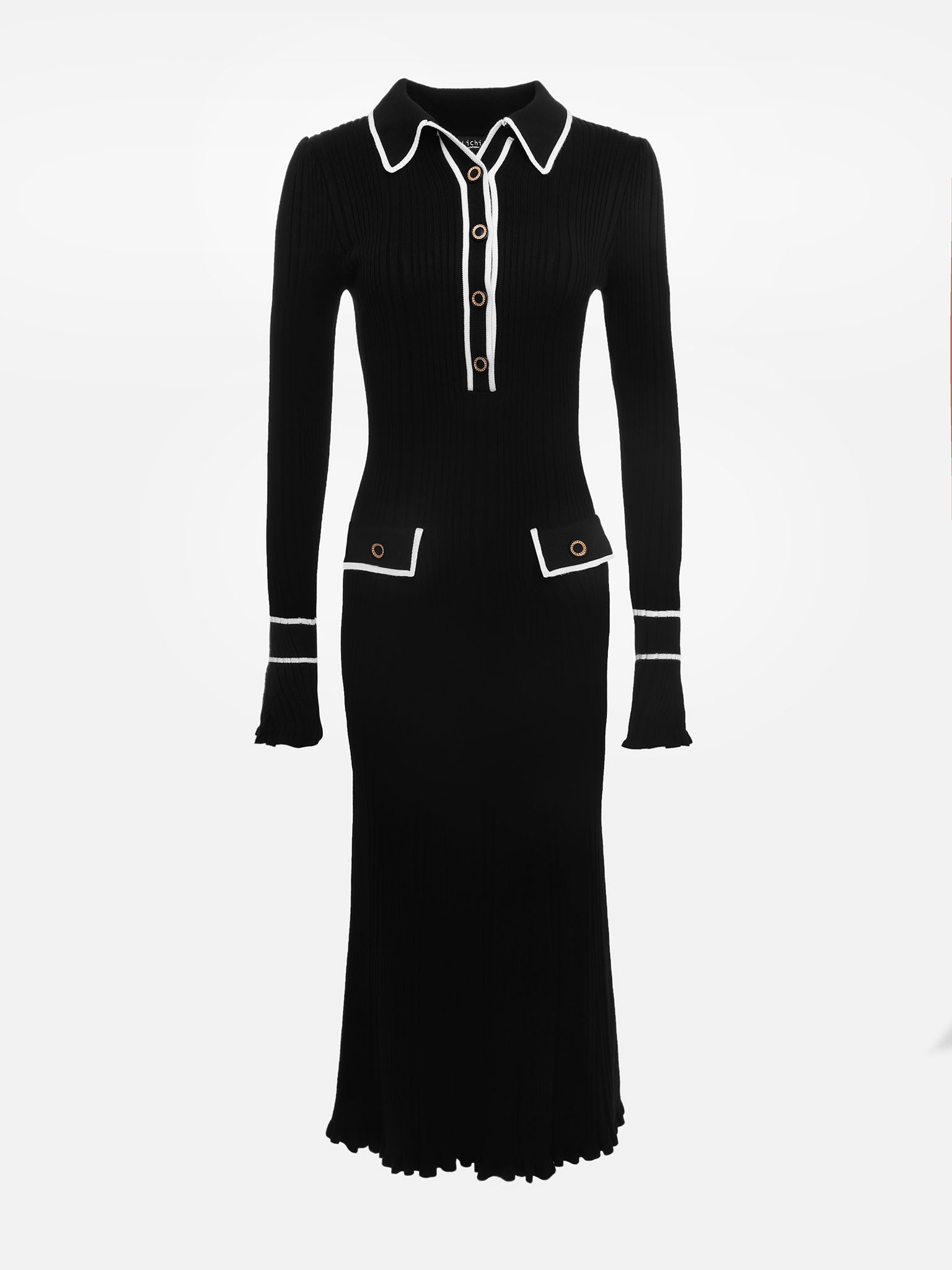 Fitted rib-knit maxi dress