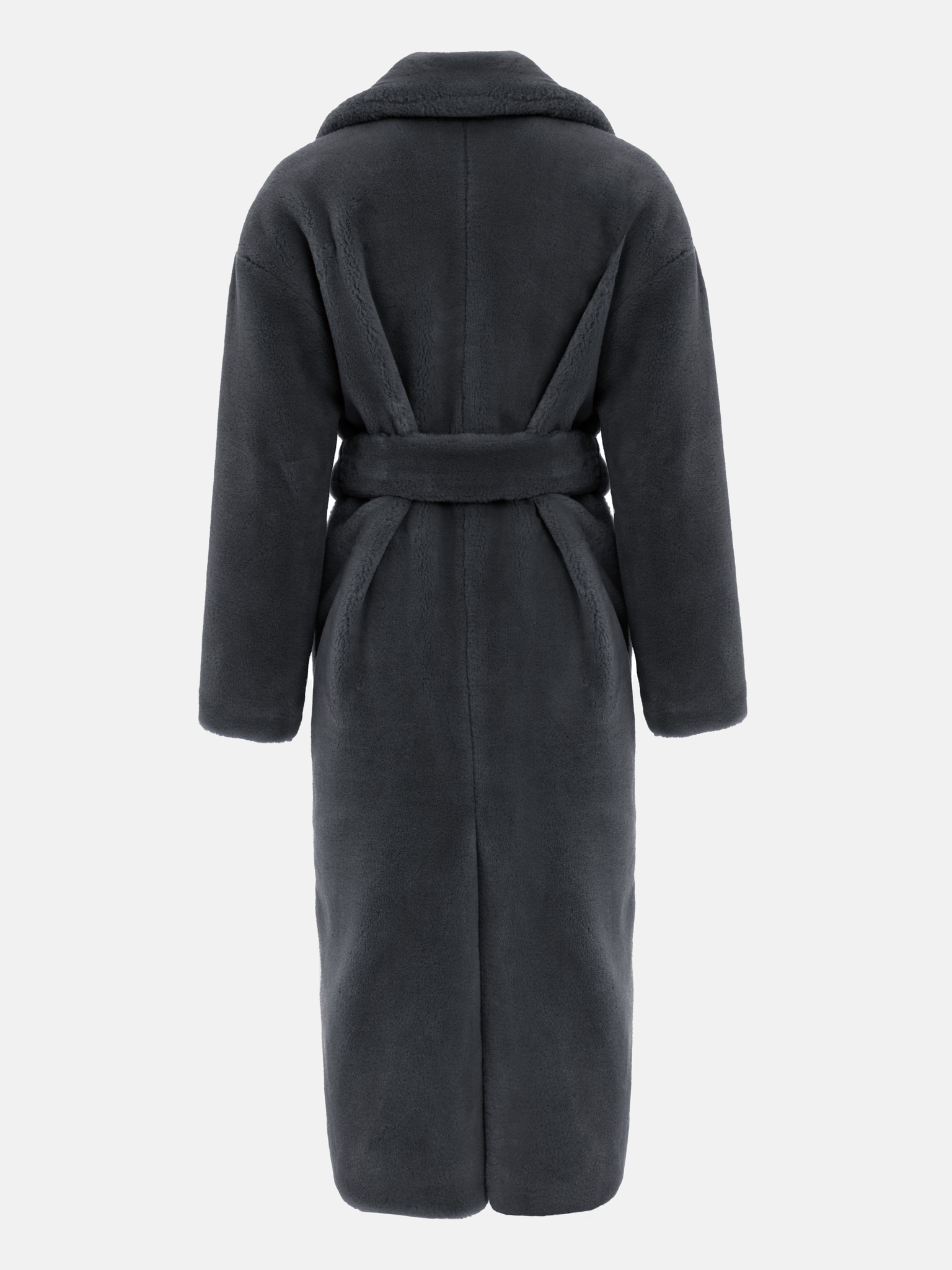 Midi eco-furcoat with matching belt