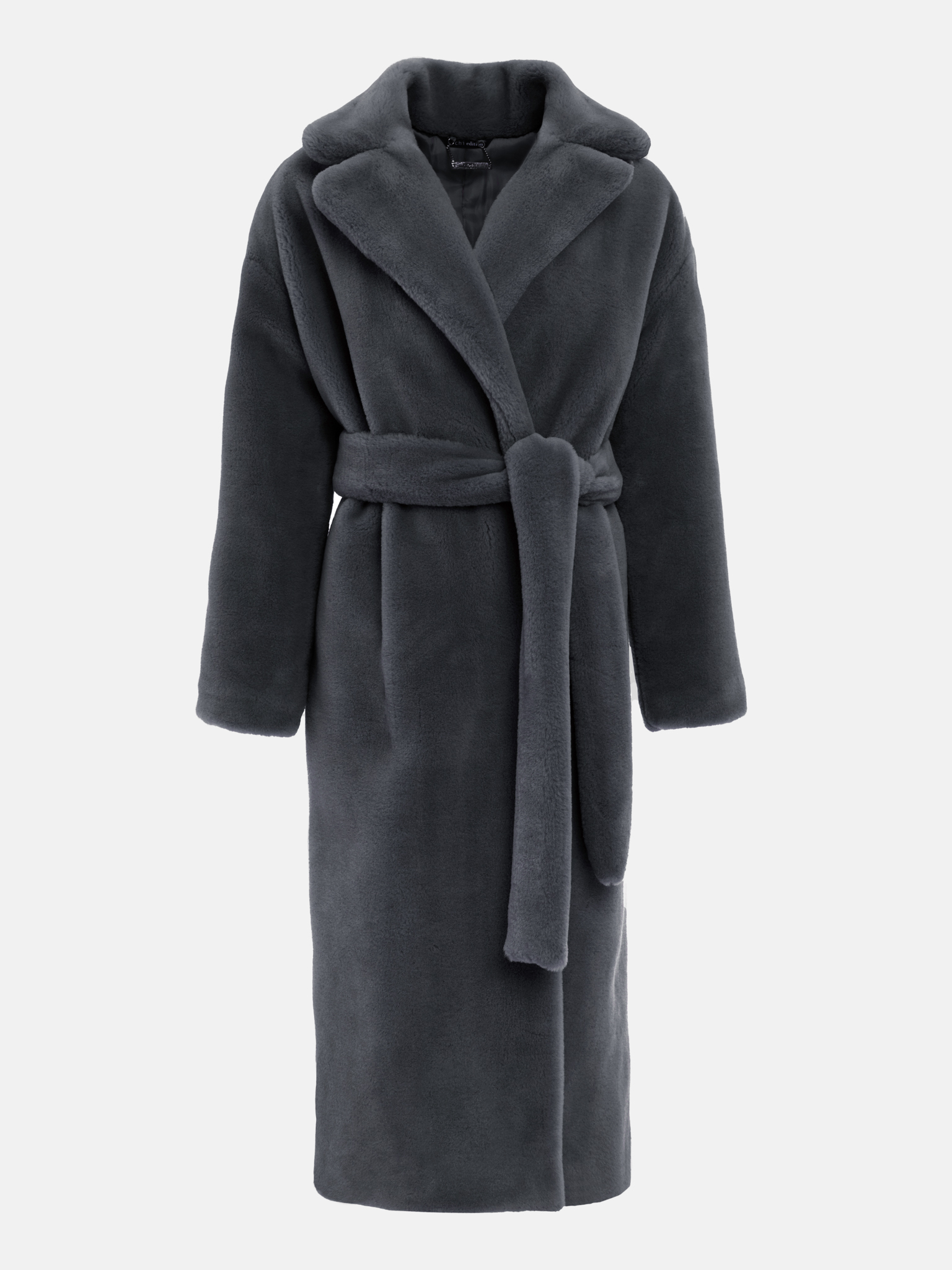 Midi eco-furcoat with matching belt