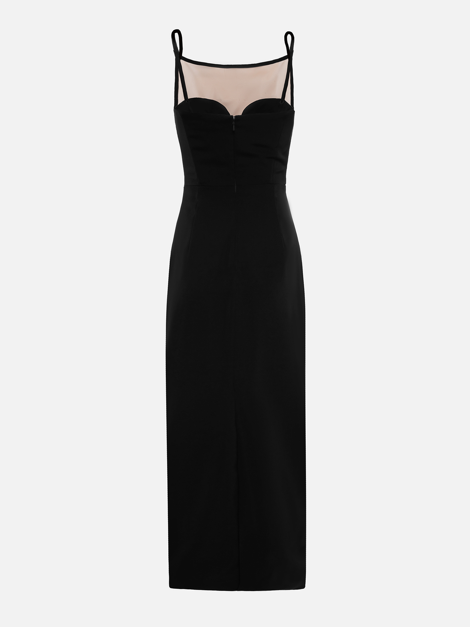 Платье миди с прозрачной вставкой на лифе