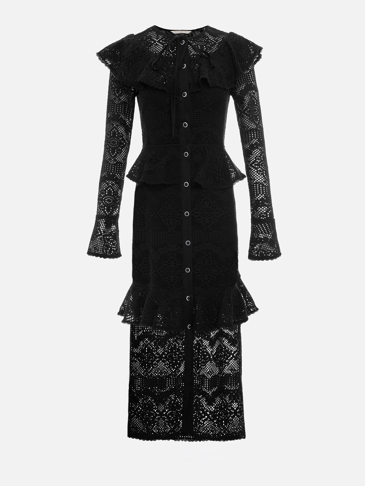 Maxikleid aus Strick mit Knopfverschluss