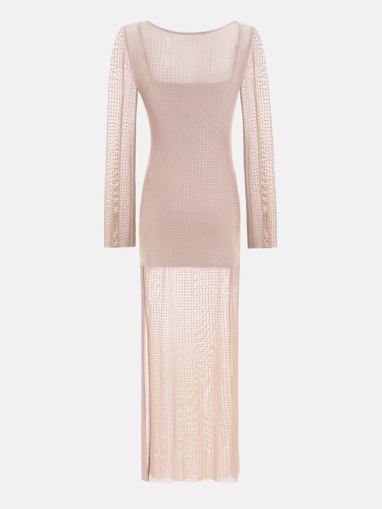 Robe maxi semi-transparente couverte de strass