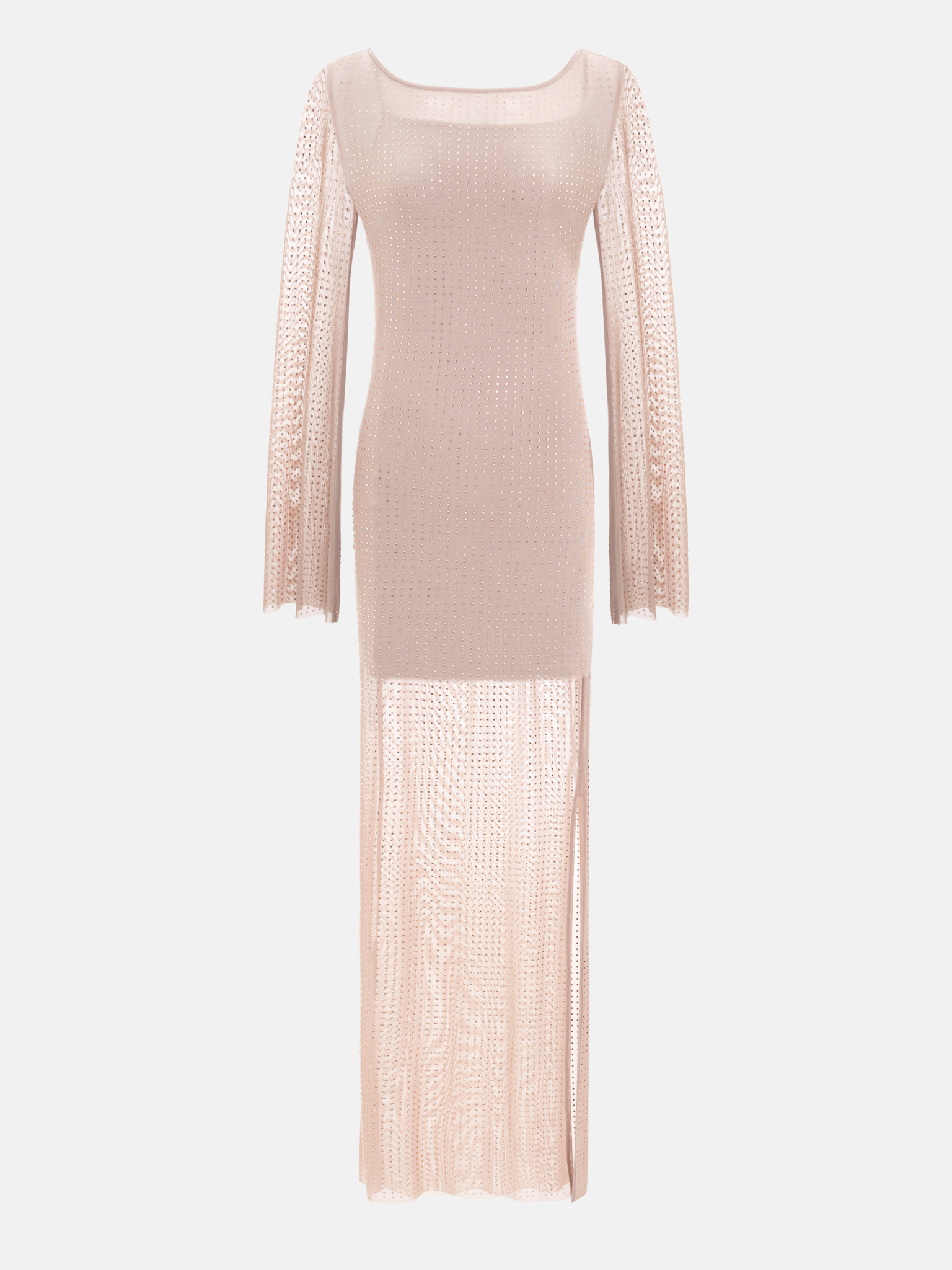 Robe maxi semi-transparente couverte de strass