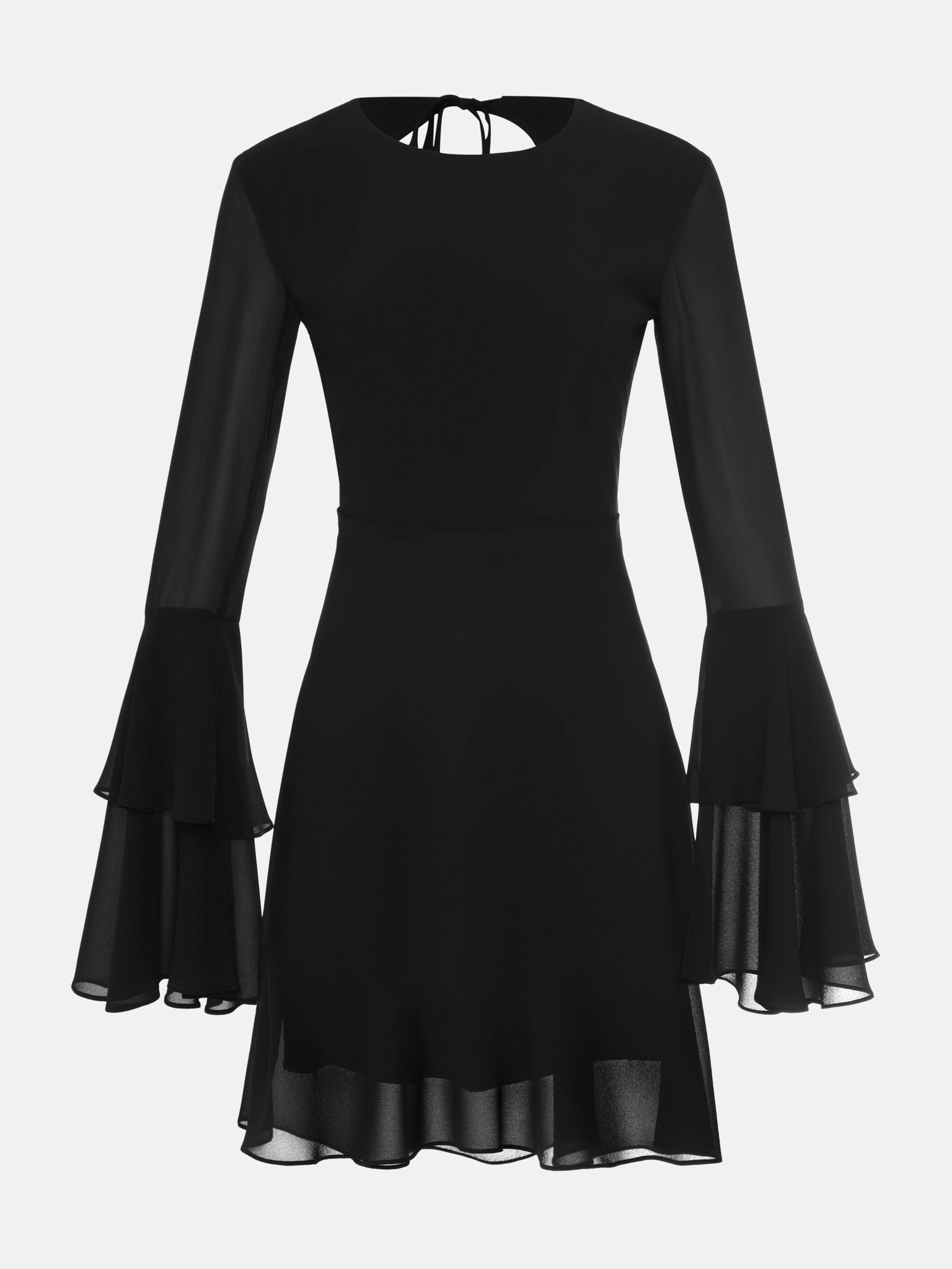 Платье мини с воланами на манжетах