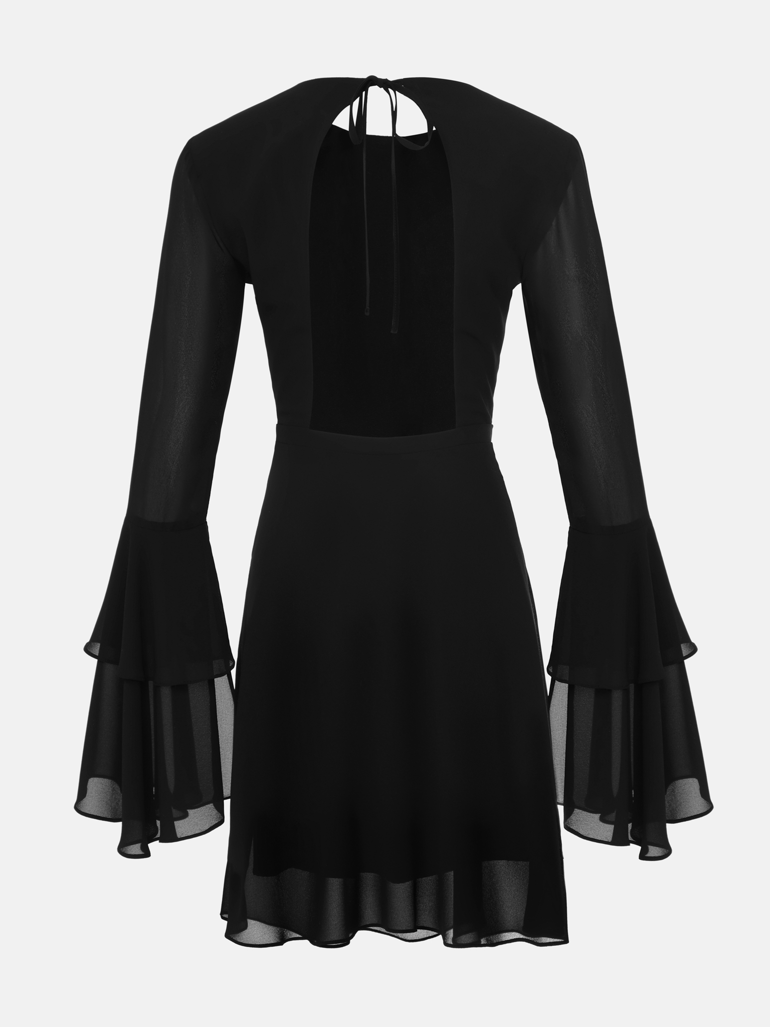 Платье мини с воланами на манжетах