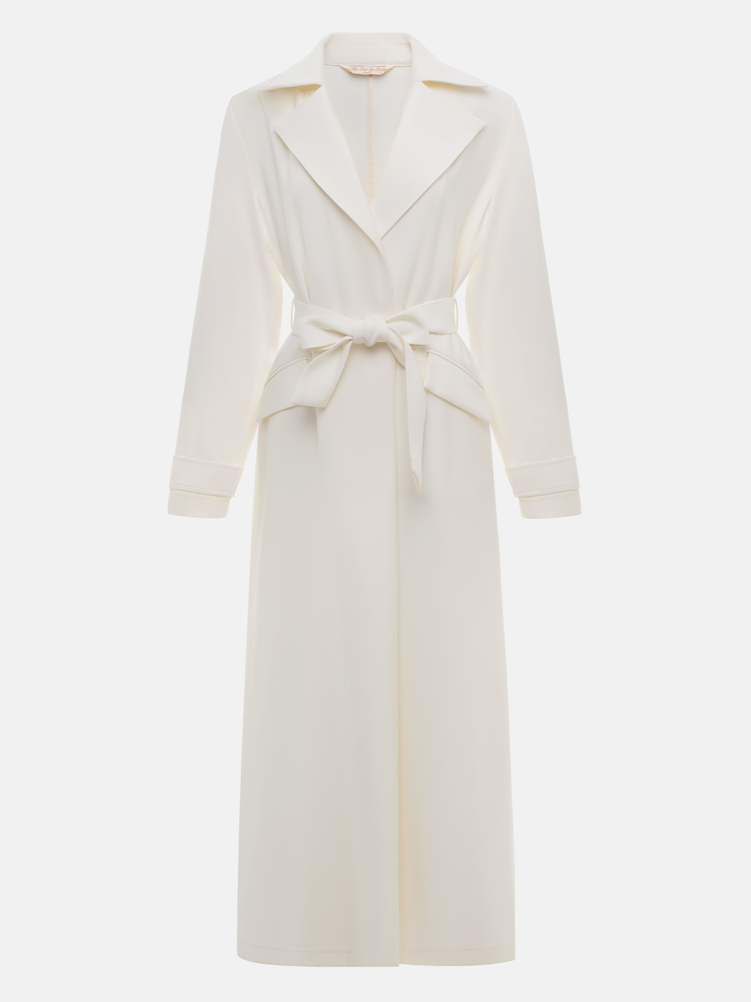 معطف طويل فضفاض مع حزام خصر مطابق