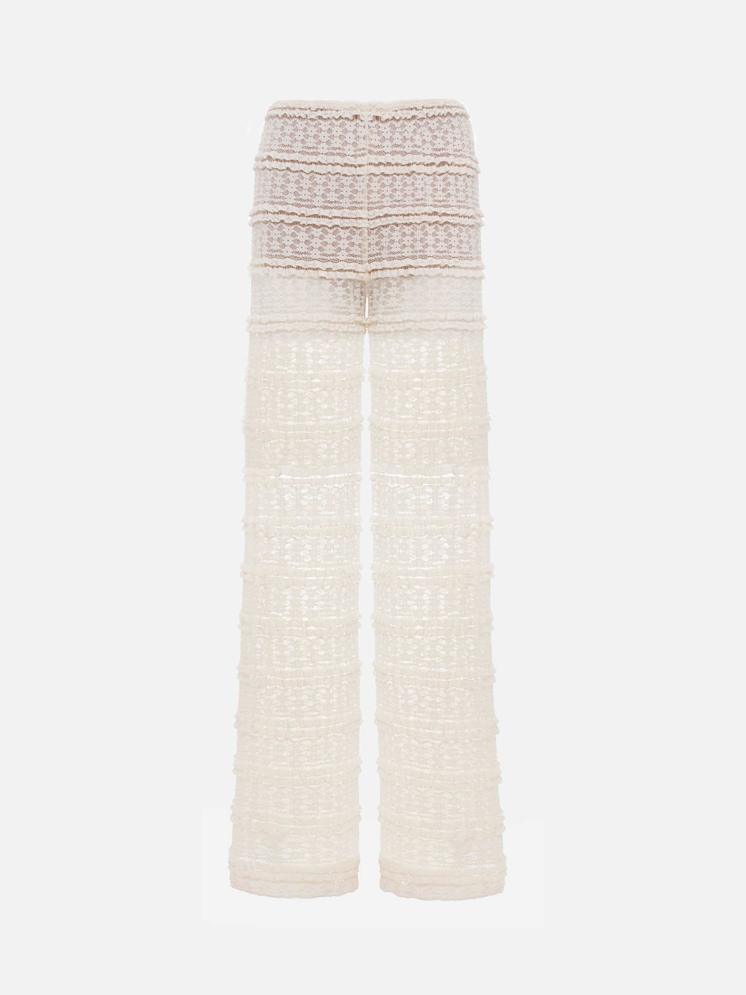 Openwork knitted trousers