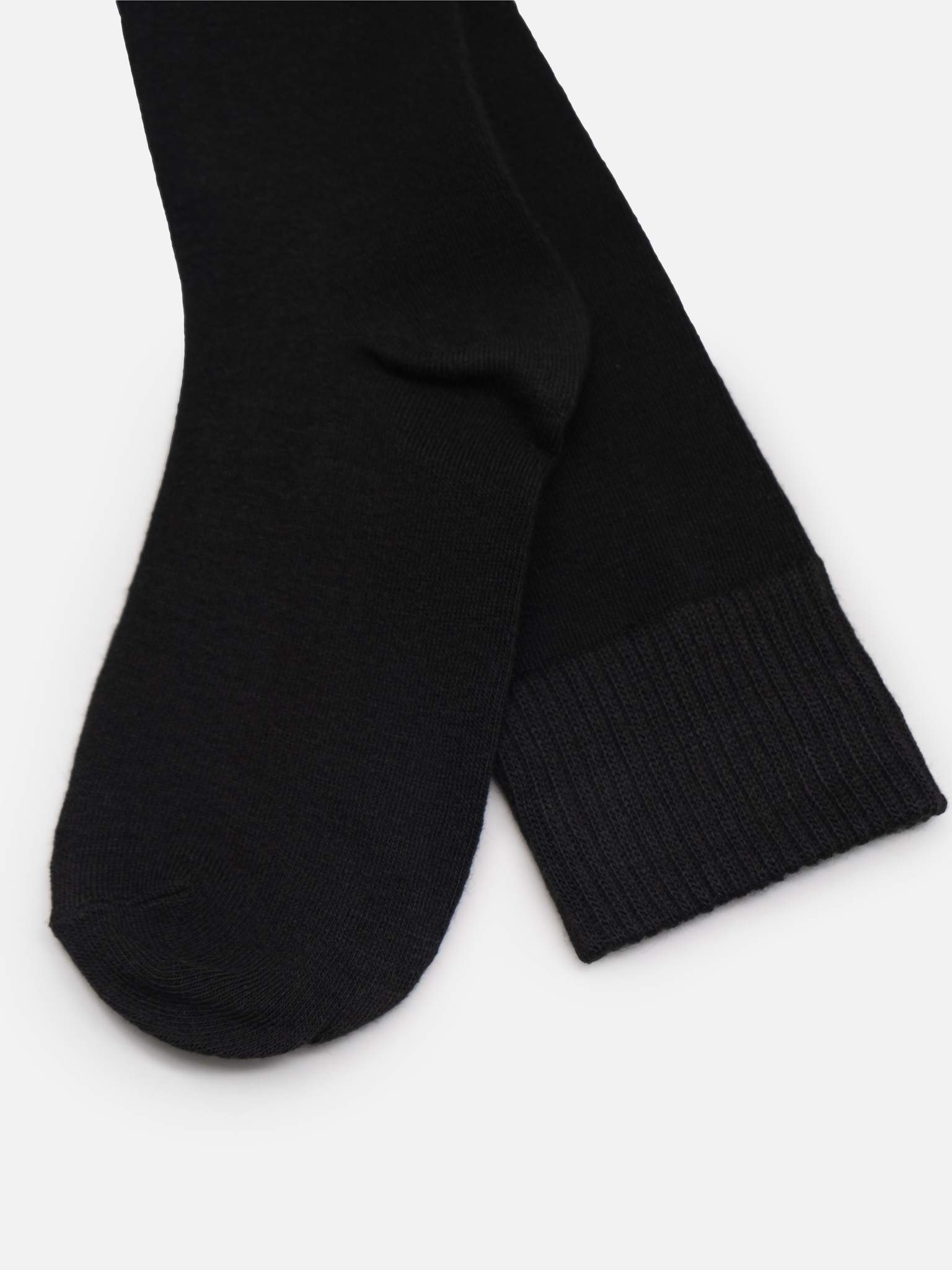 Knee-length socks with ribbed cuffs