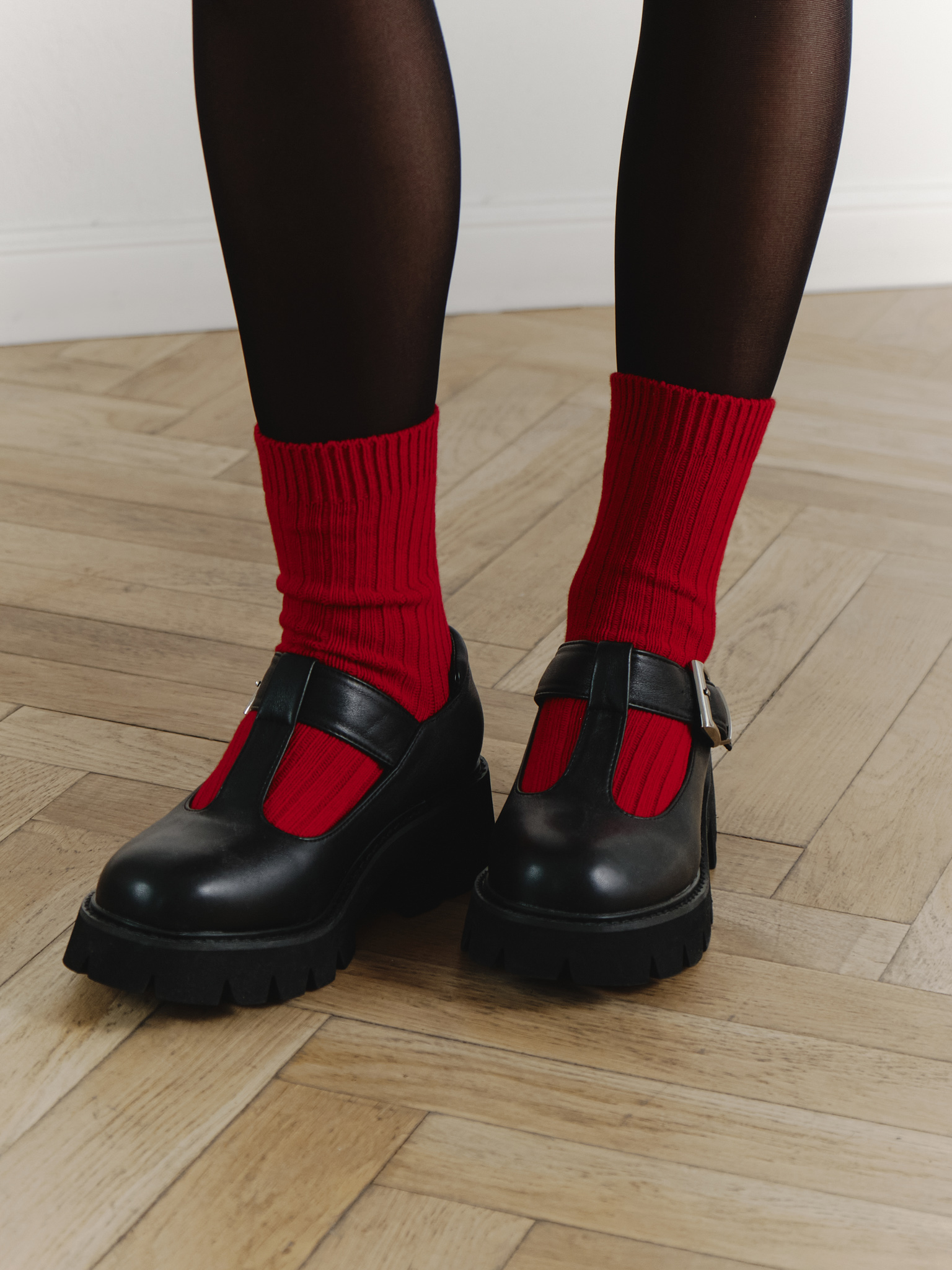 Хлопковые носки в рубчик