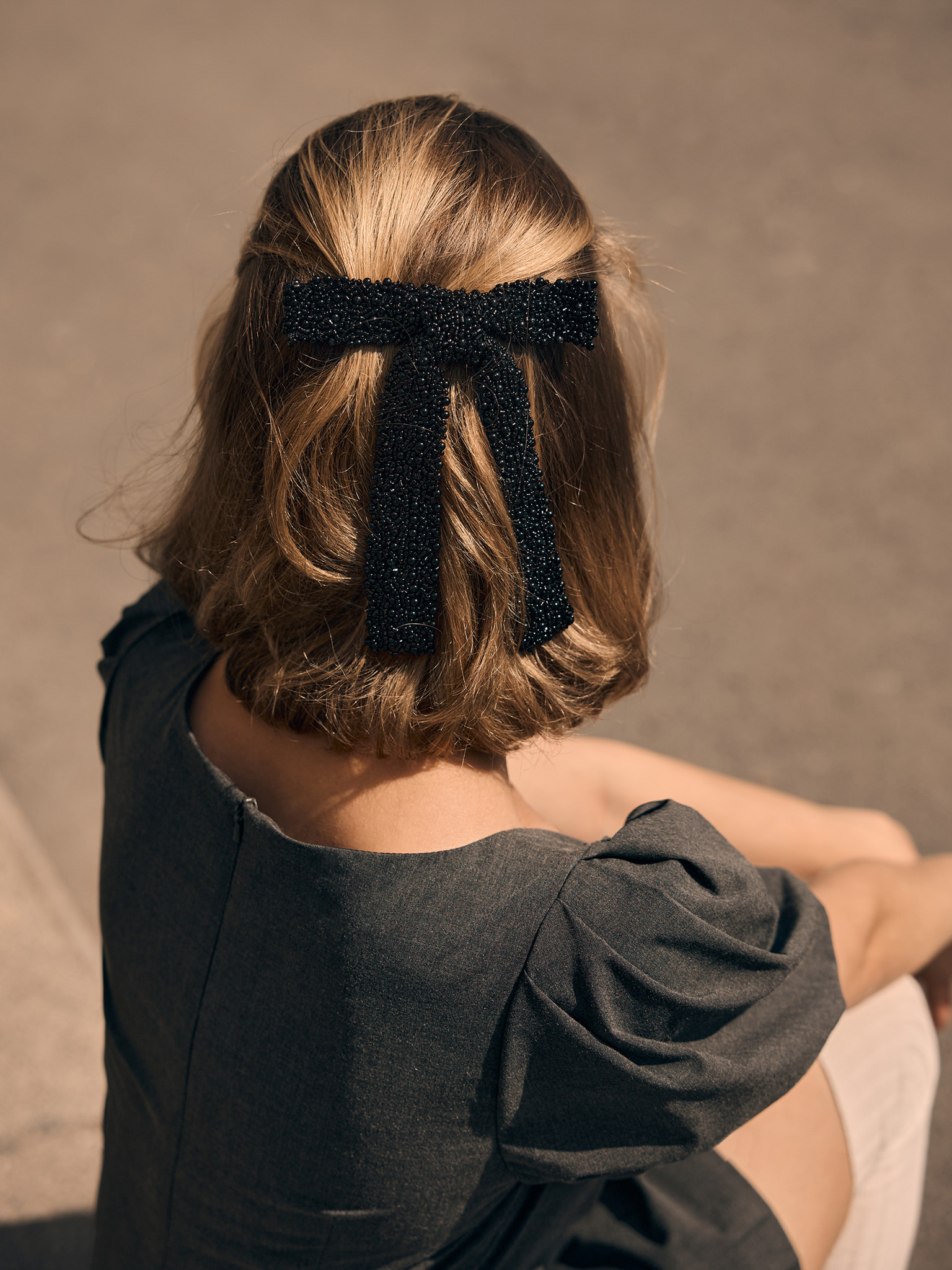 Beaded hair bow