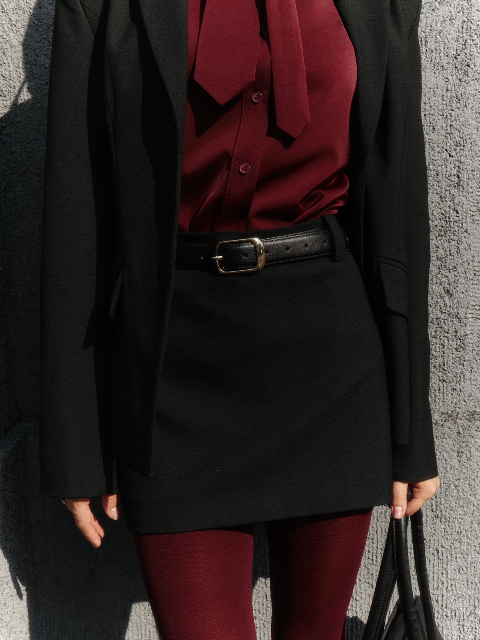 Straight mini skirt in suiting fabric