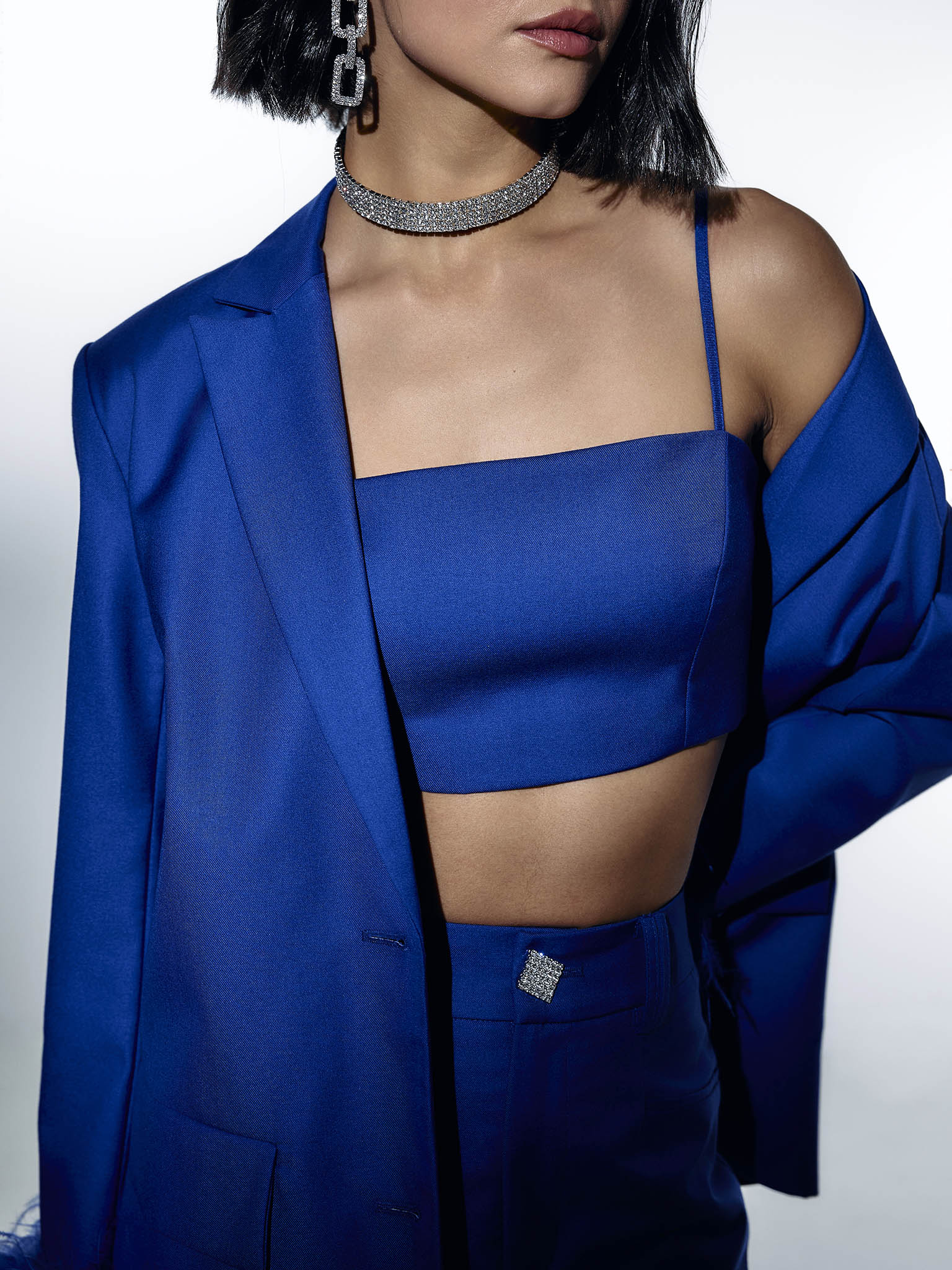 Cropped top with thin straps