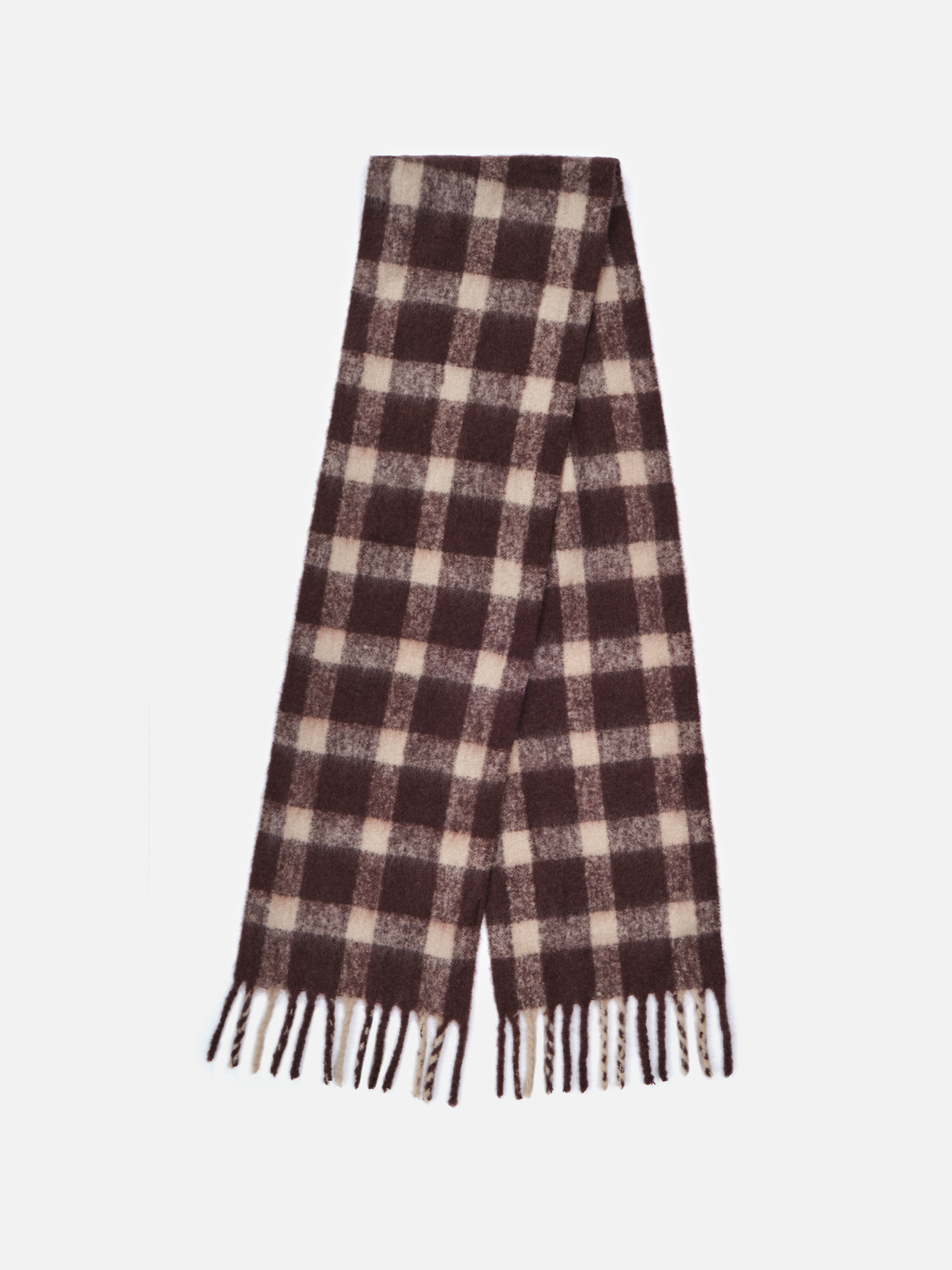 Woolen yarn checked scarf