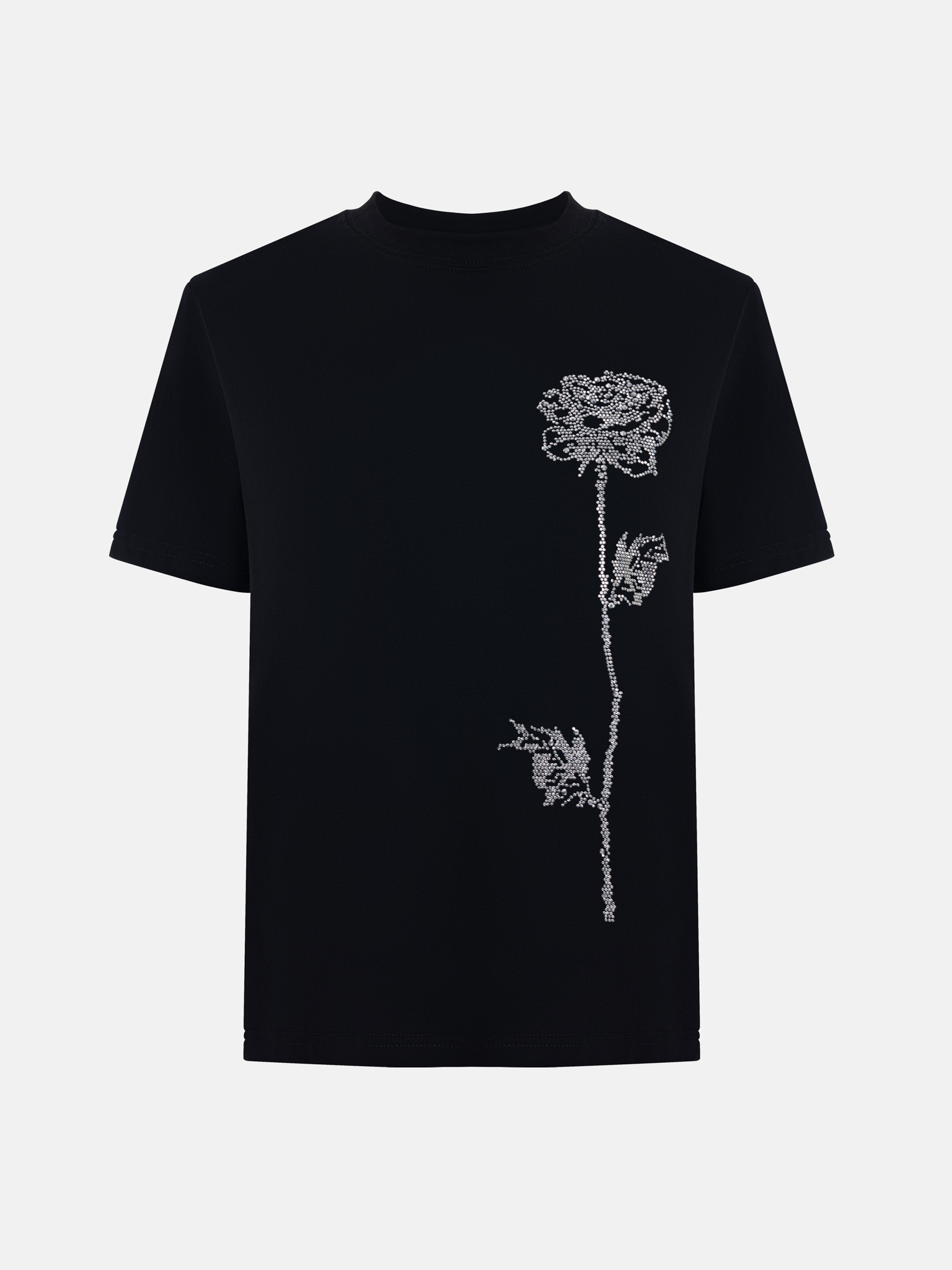 تي شيرت مستقيم بنمط أحجار الراين