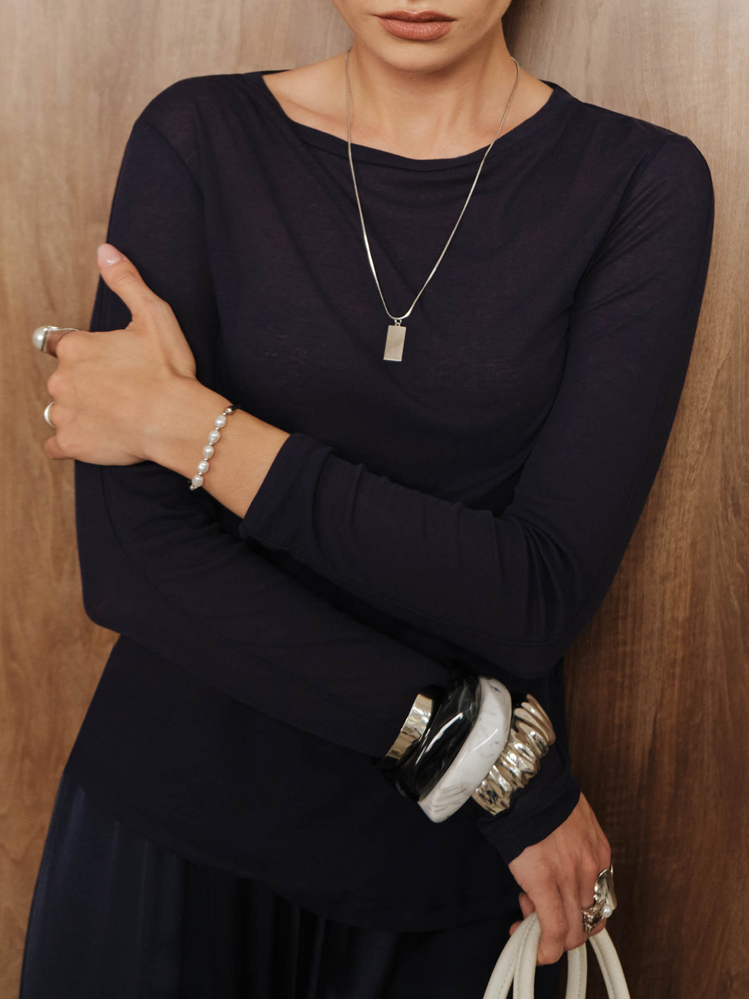 Smooth jersey straight fit longsleeve