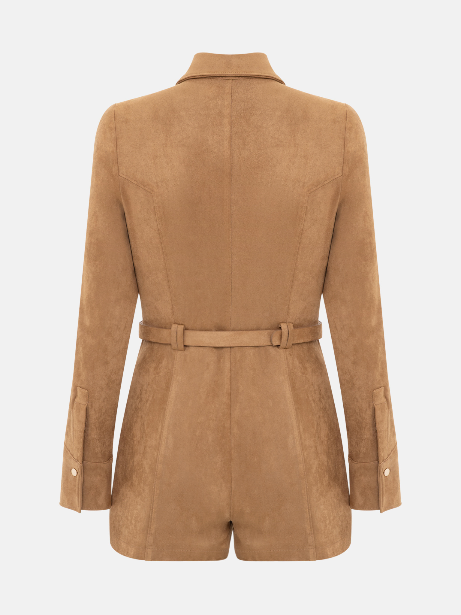 Комбинезон из экозамши с длинными рукавами