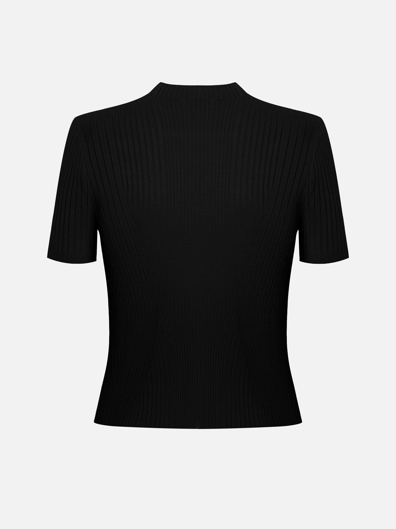 Short-sleeved rib-knit top