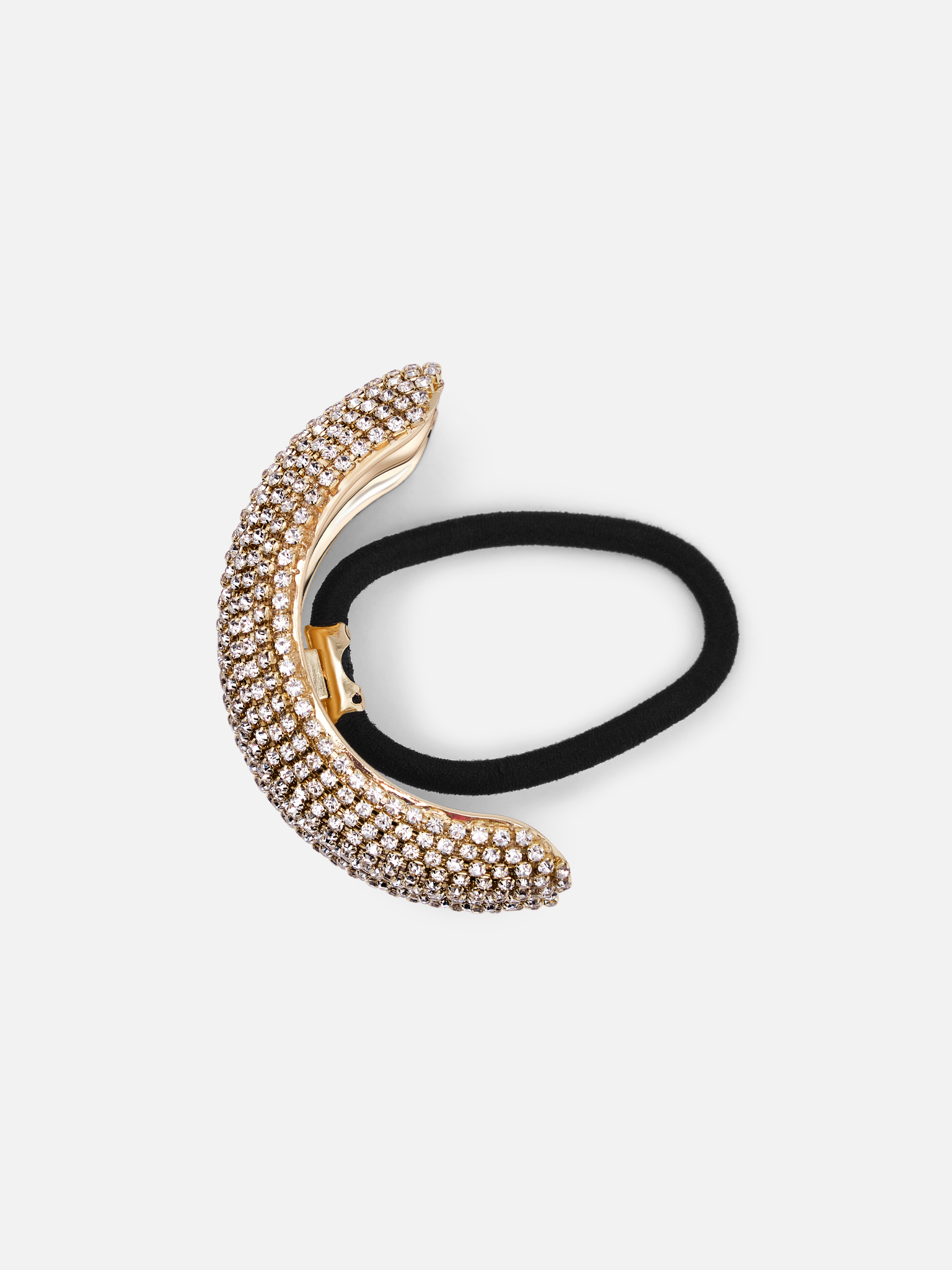 Scrunchie with metallic rhinestone decor