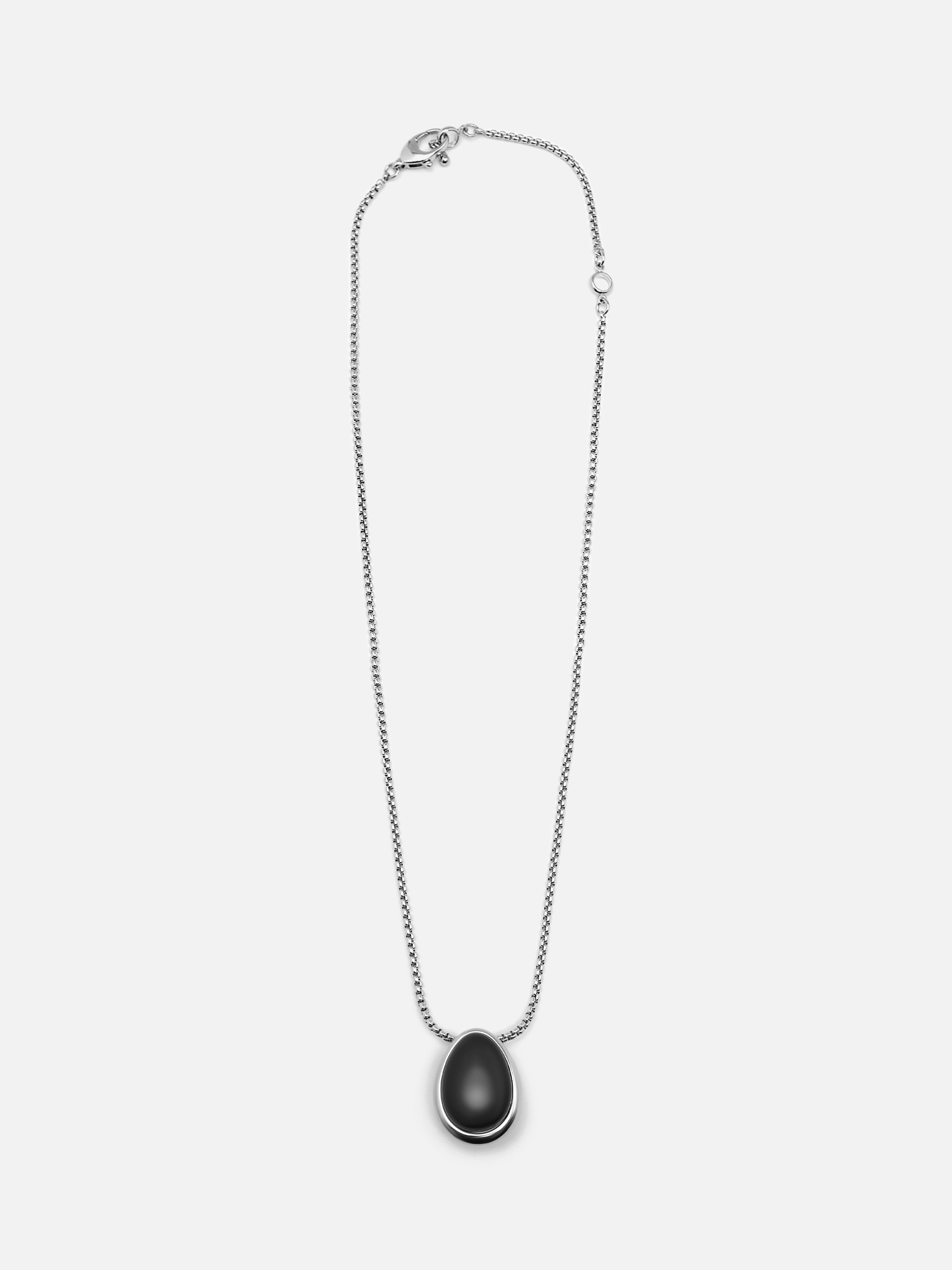 Silver chain with large stone pendant