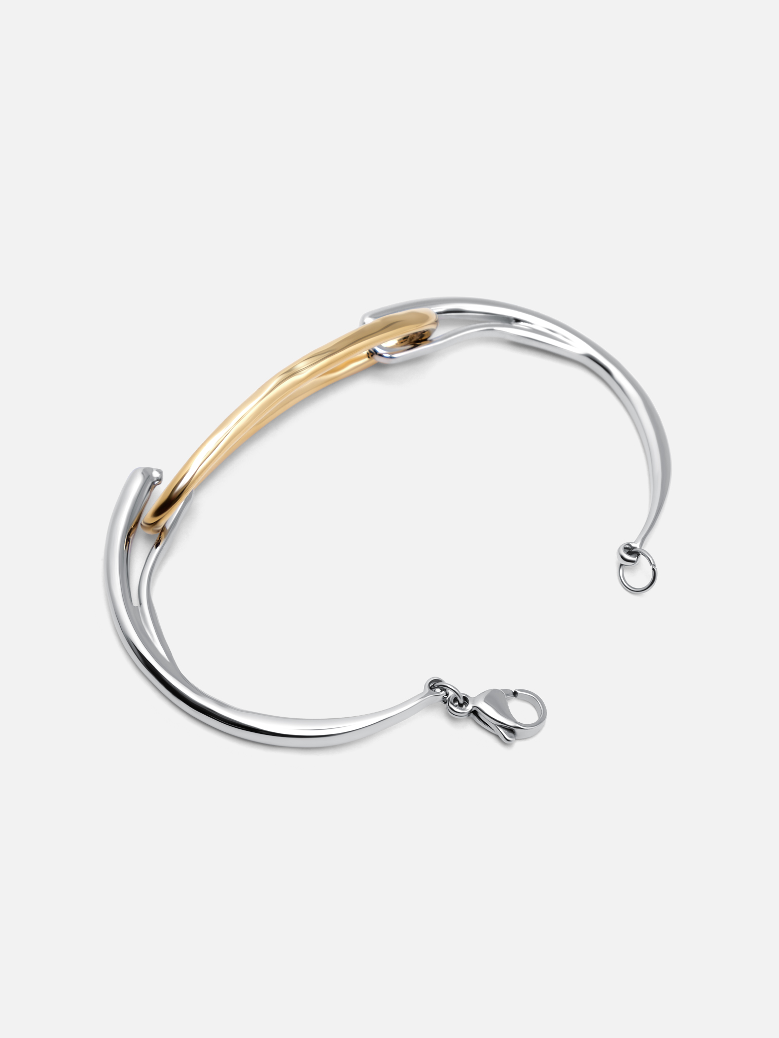 Round bracelet in two metals