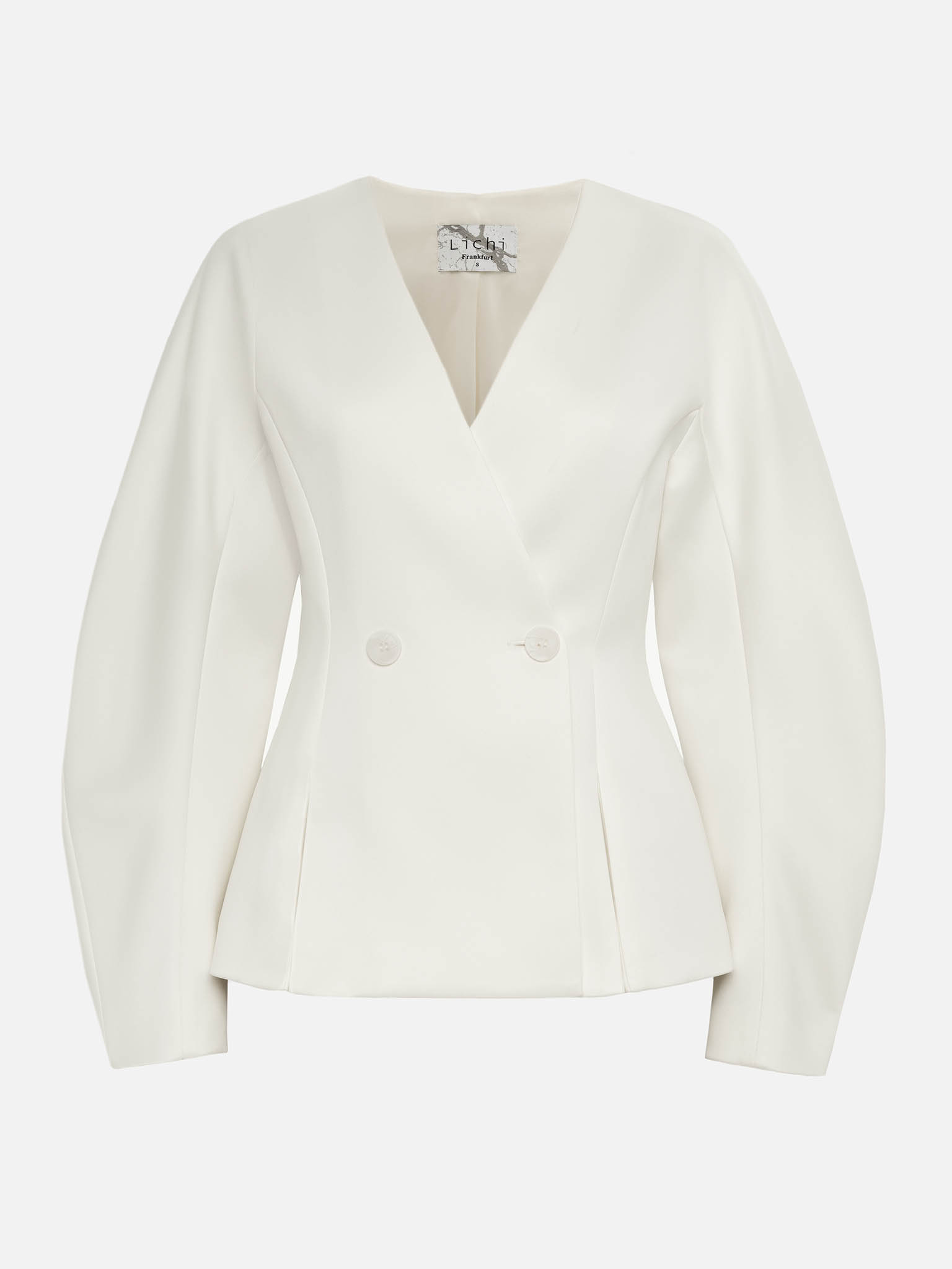 Jacket with voluminous sleeves and waist pleats