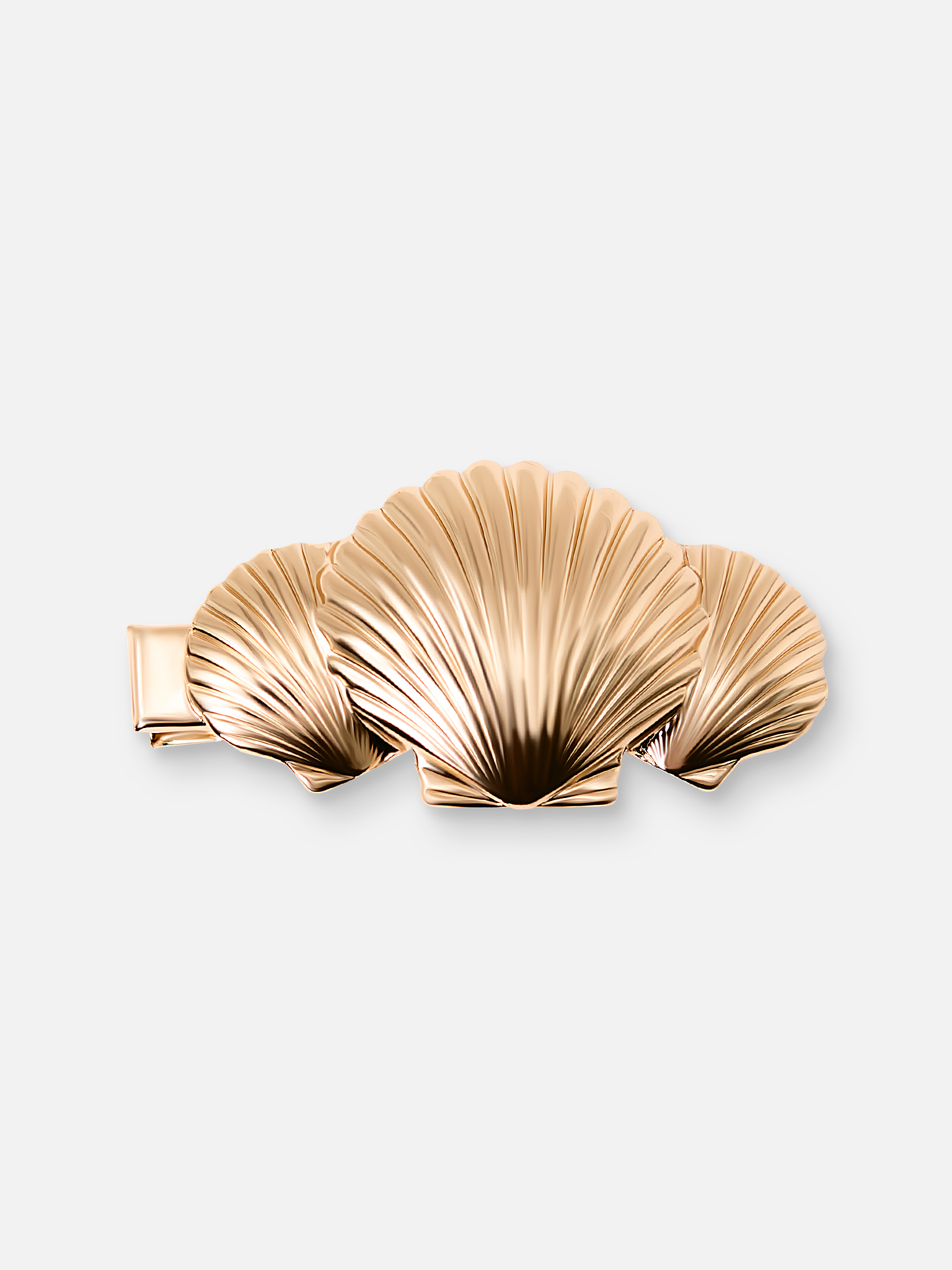 Golden hair clip with marine decor