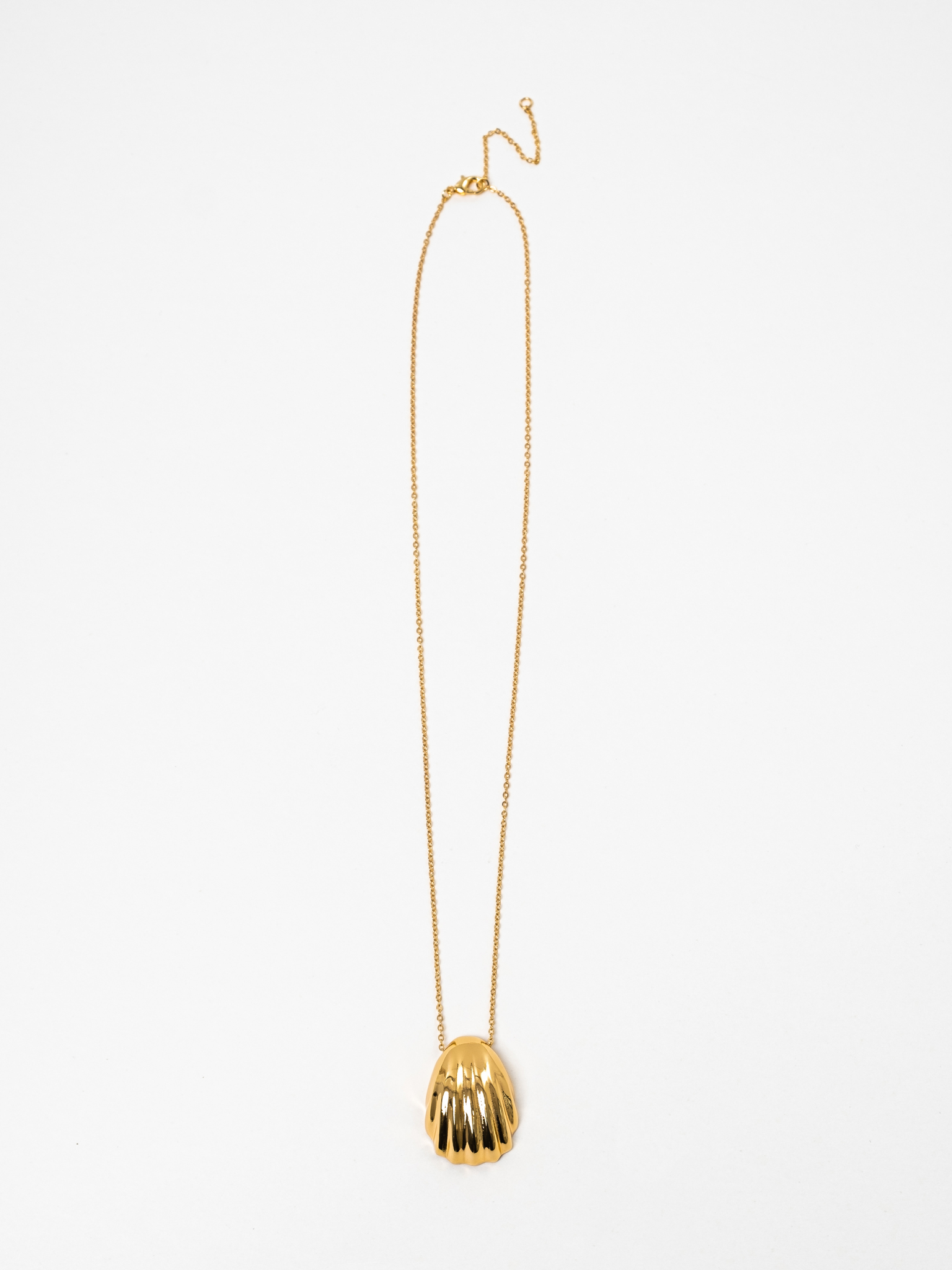 Slim chain with shell pendant
