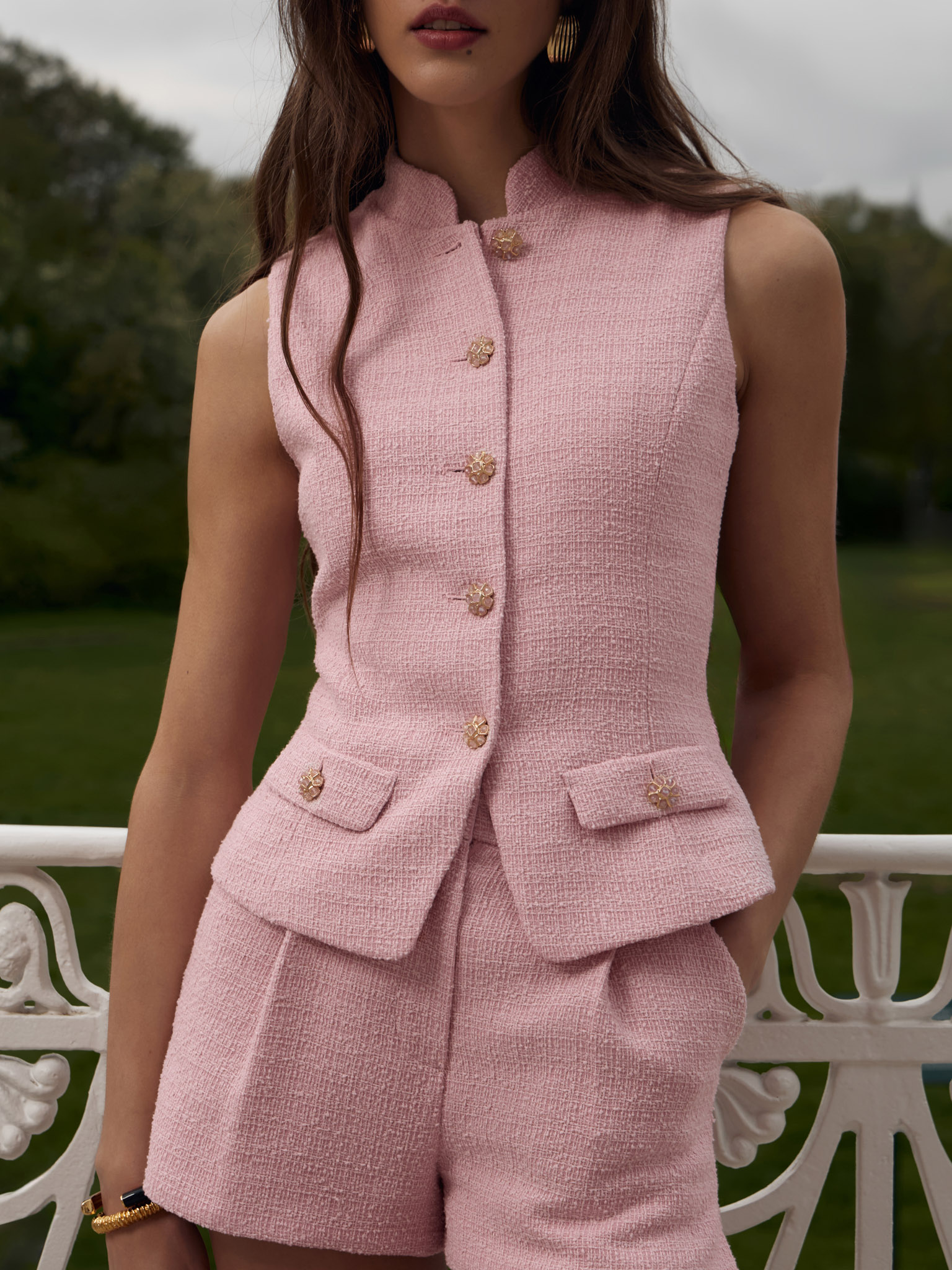 Gilet en tweed à la coupe ajustée