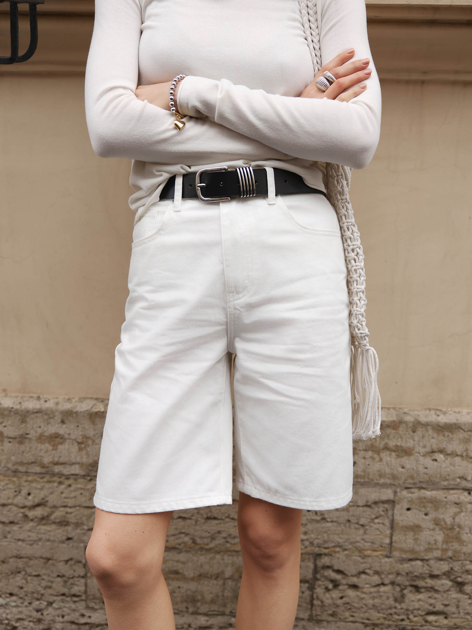 Lockere Shorts aus Denim