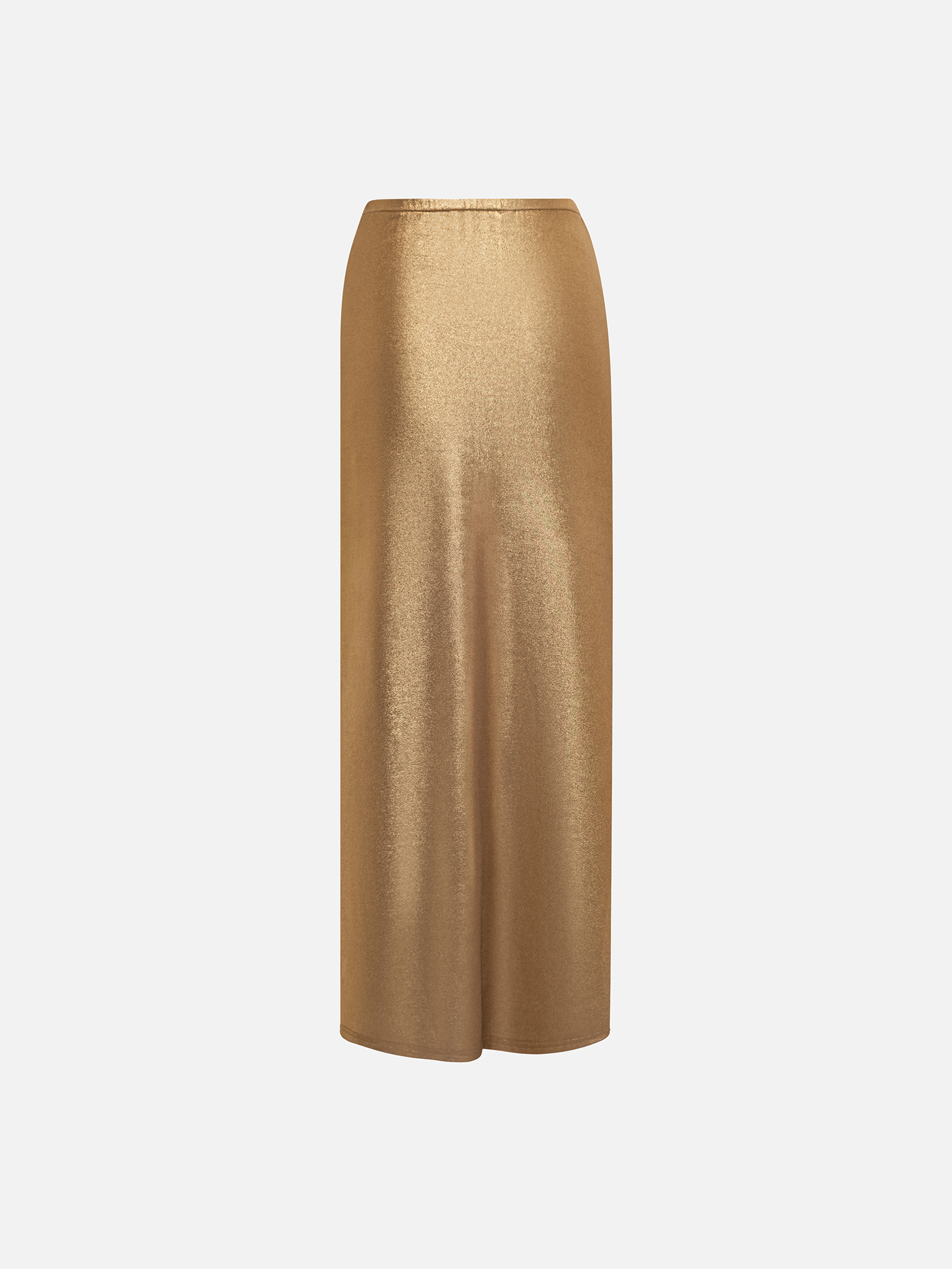 Jersey maxi skirt with metallic finish