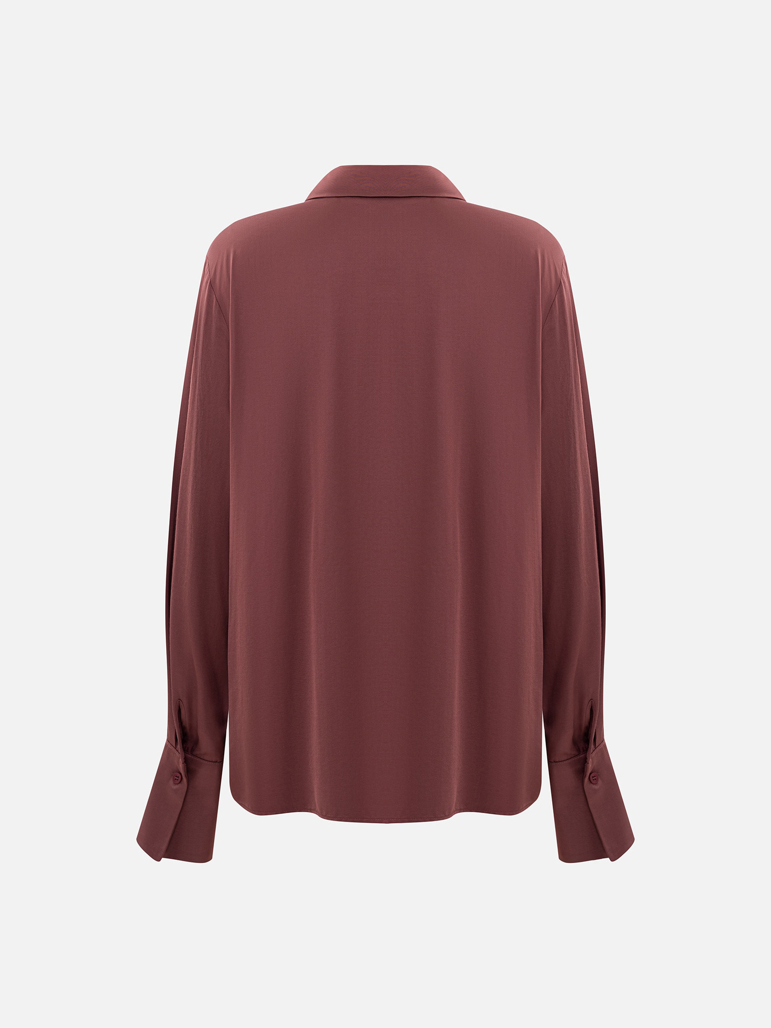 Satin shirt with concealed buttons