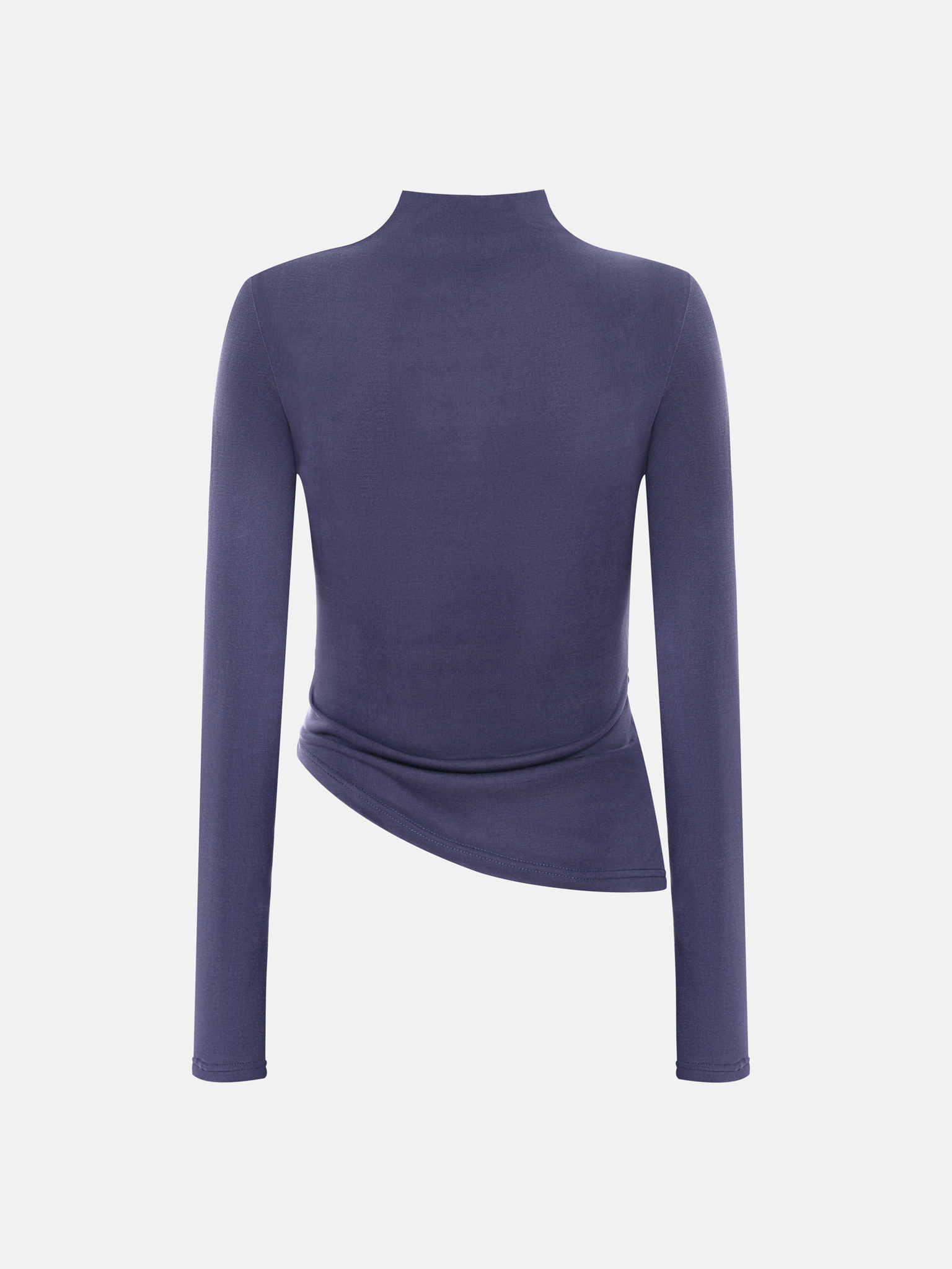 Трикотажный лонгслив с драпировками на плечах