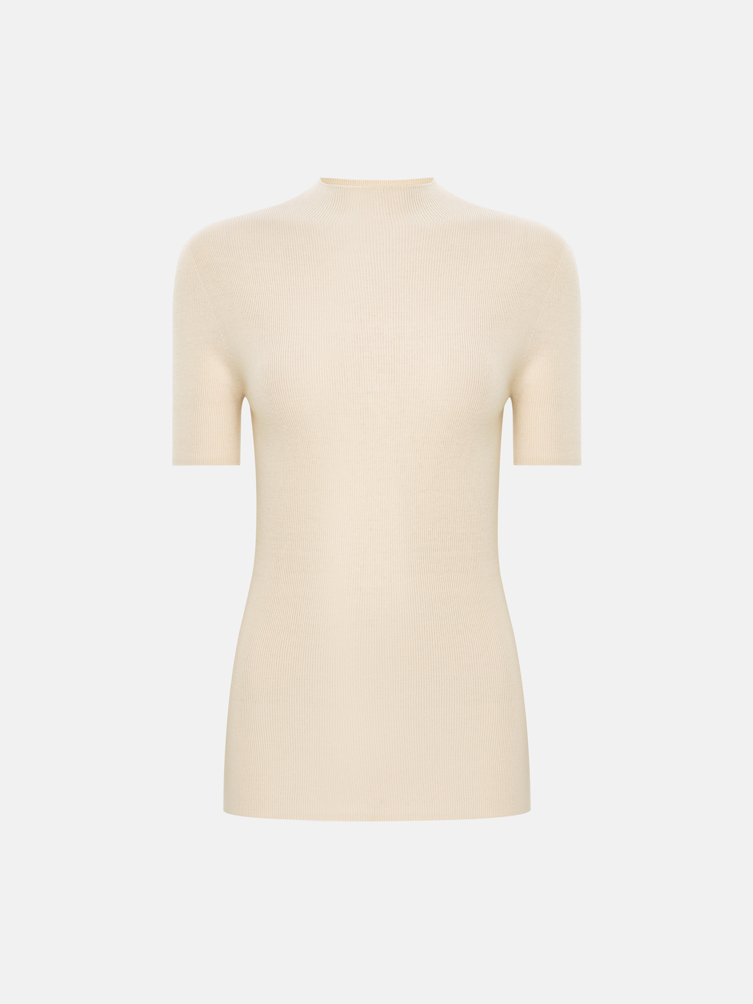 Трикотажный топ в рубчик с короткими рукавами