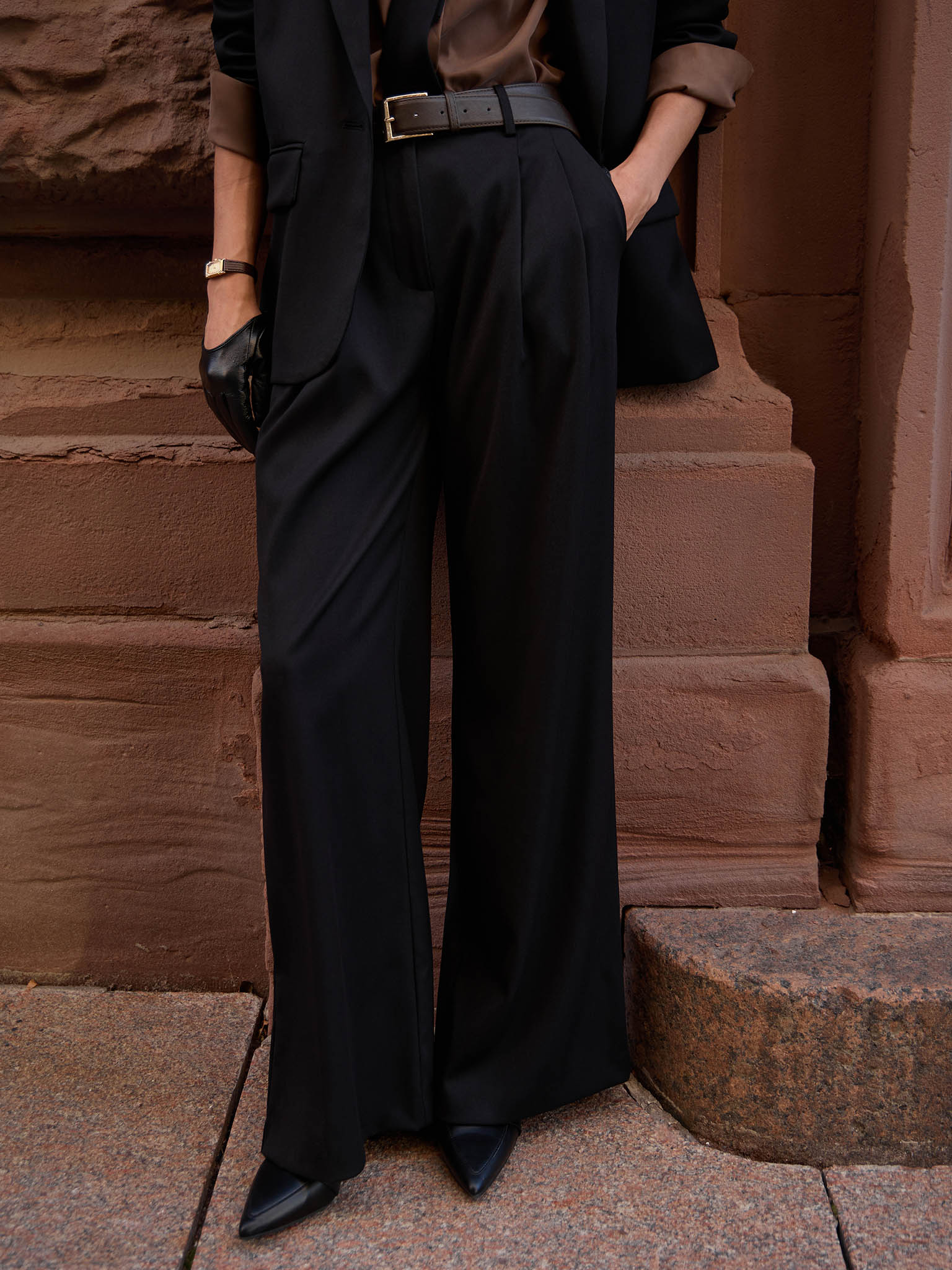 Flared suiting trousers