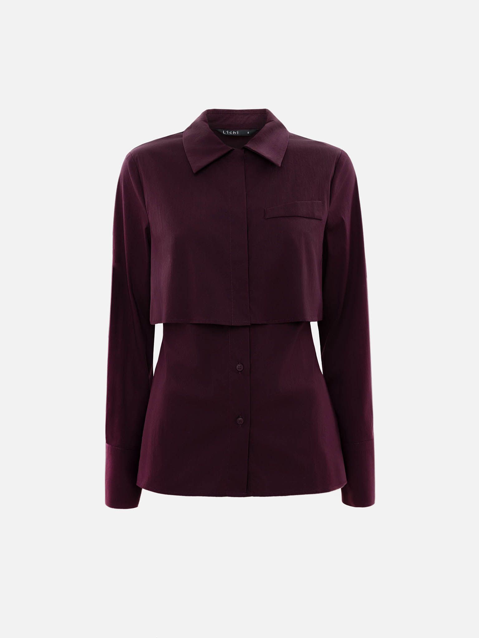 Однотонная рубашка с объемным верхом