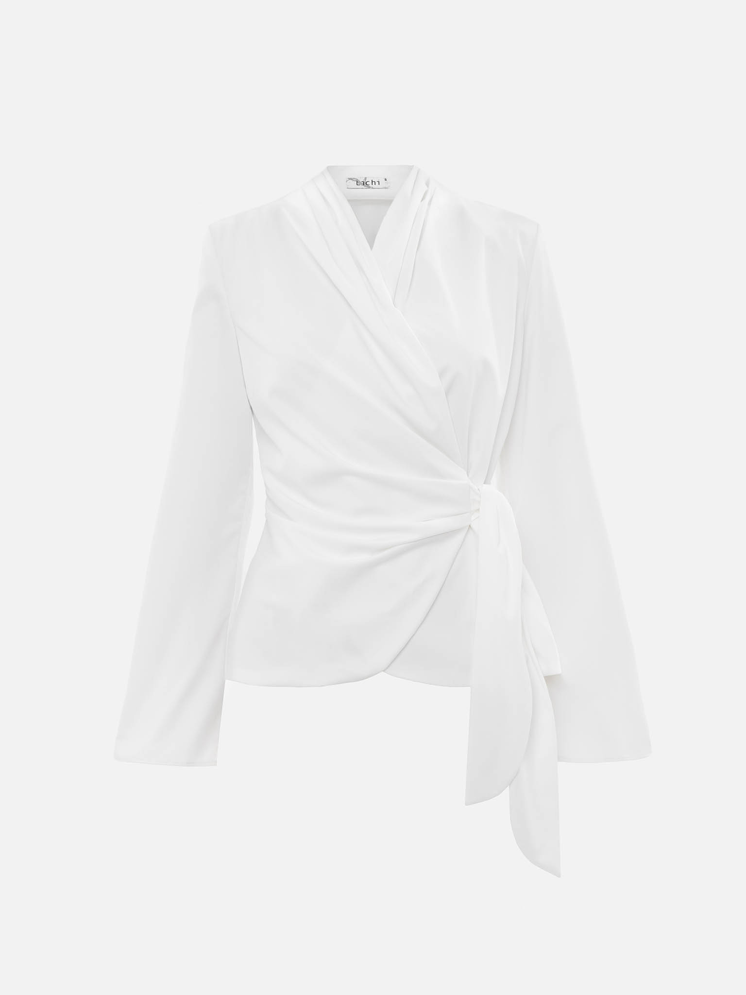 Блуза на запах с лентами на талии