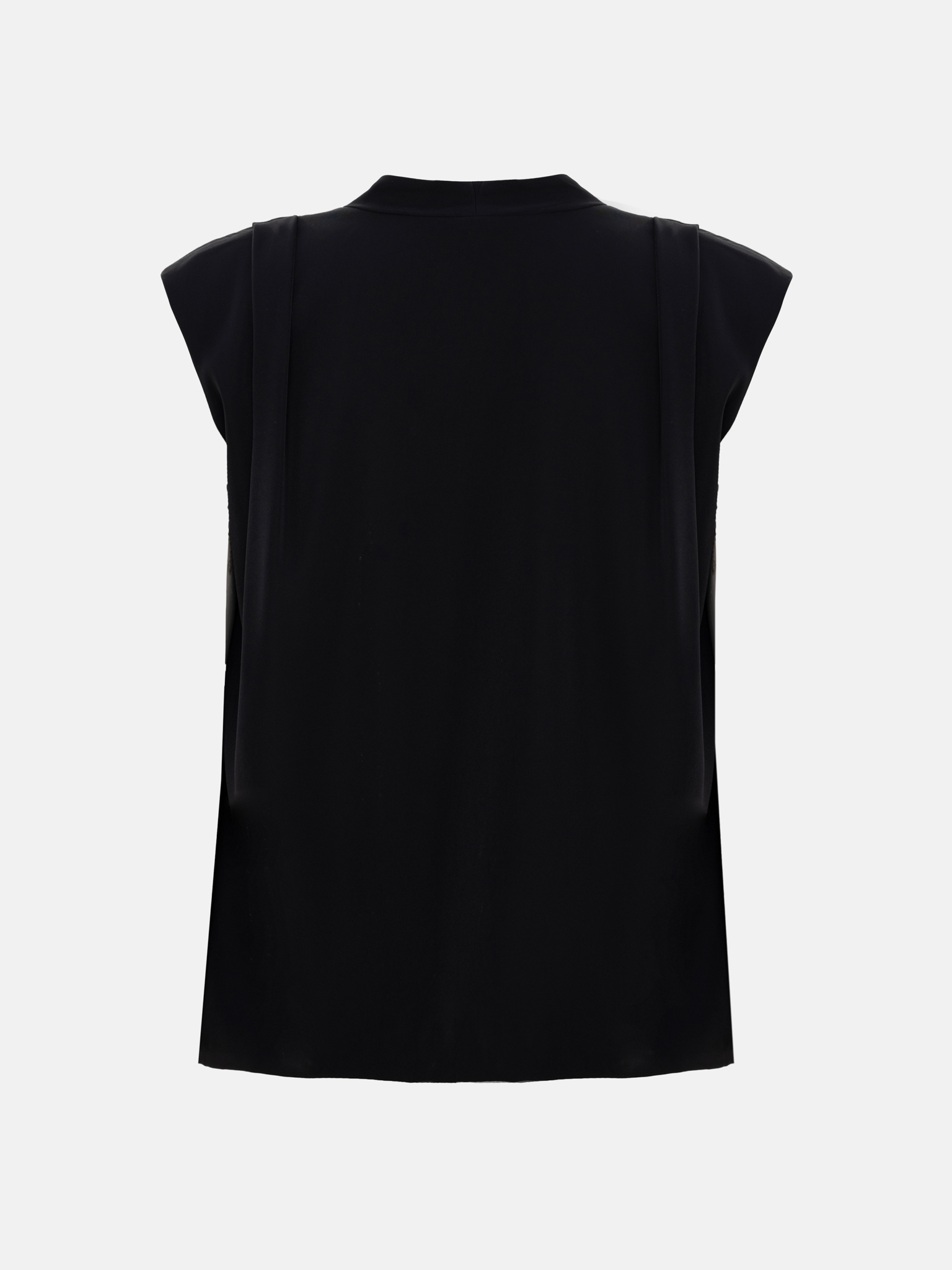 Blouse with voluminous shoulders and V-neckline