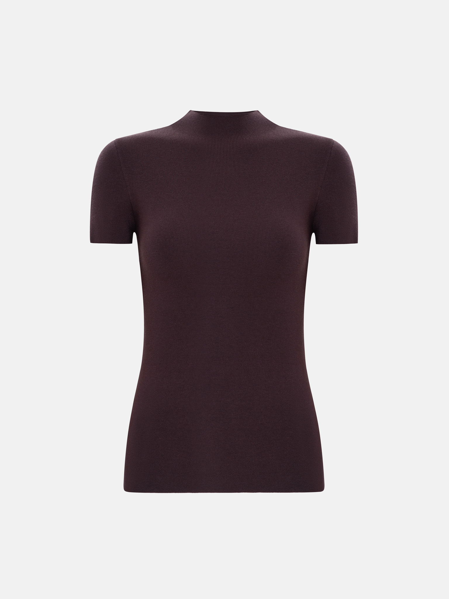 Трикотажный топ в рубчик с короткими рукавами