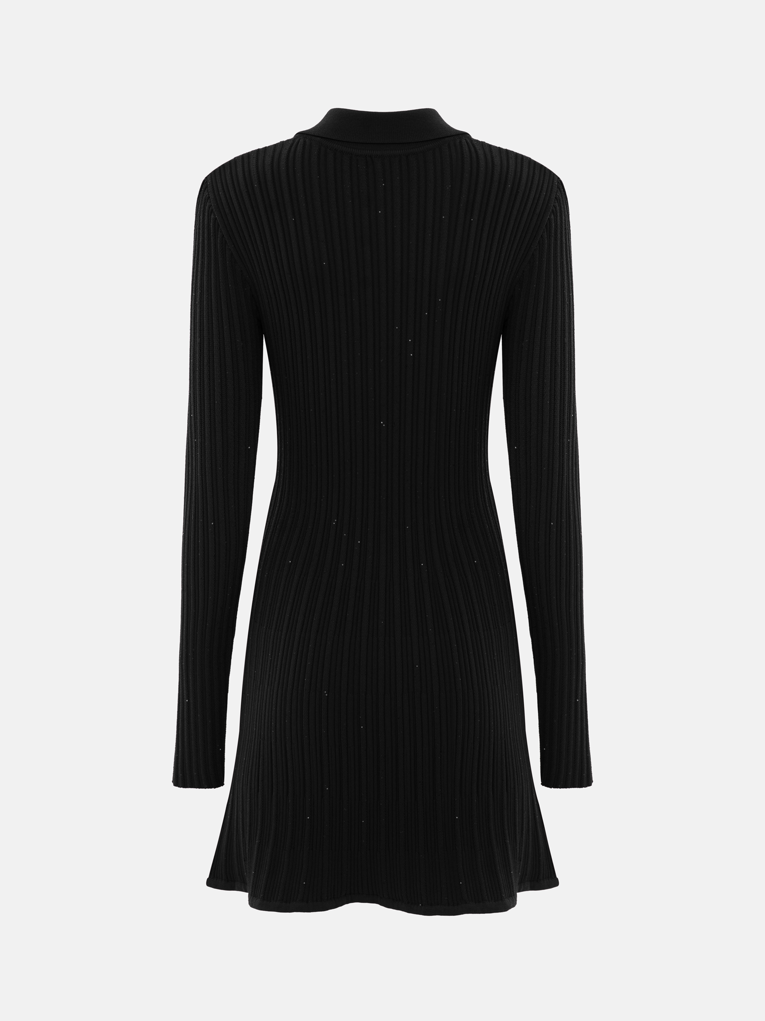 Платье мини из трикотажа с пайетками с золотистой фурнитурой