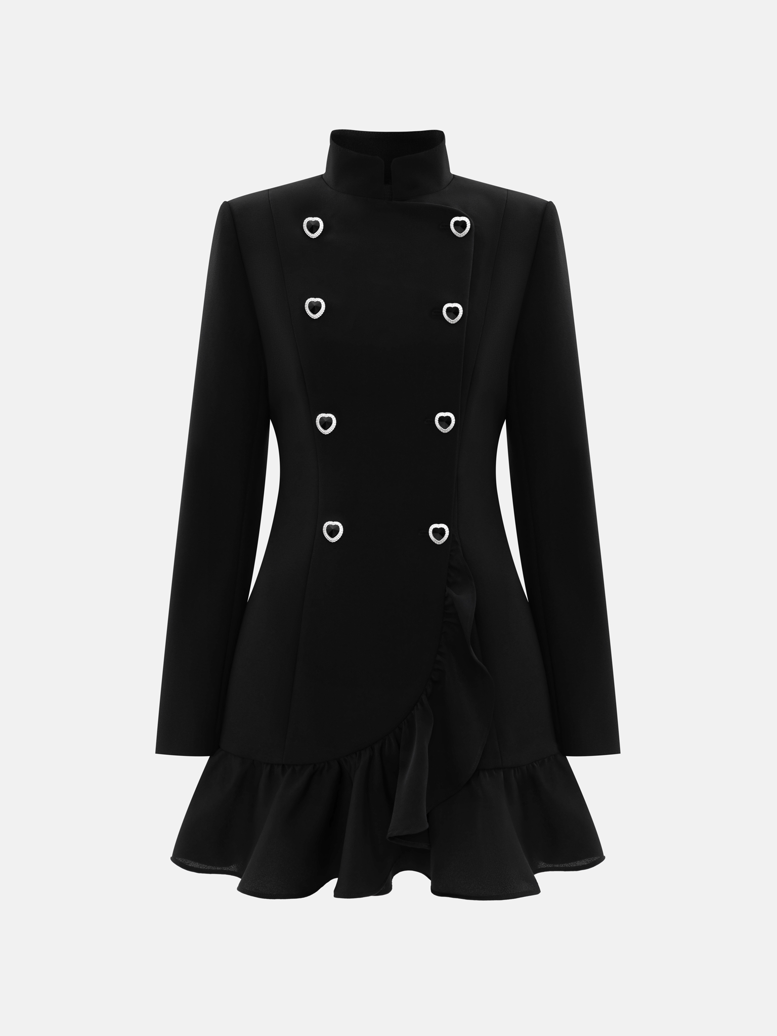 Mini blazer dress with heart buttons