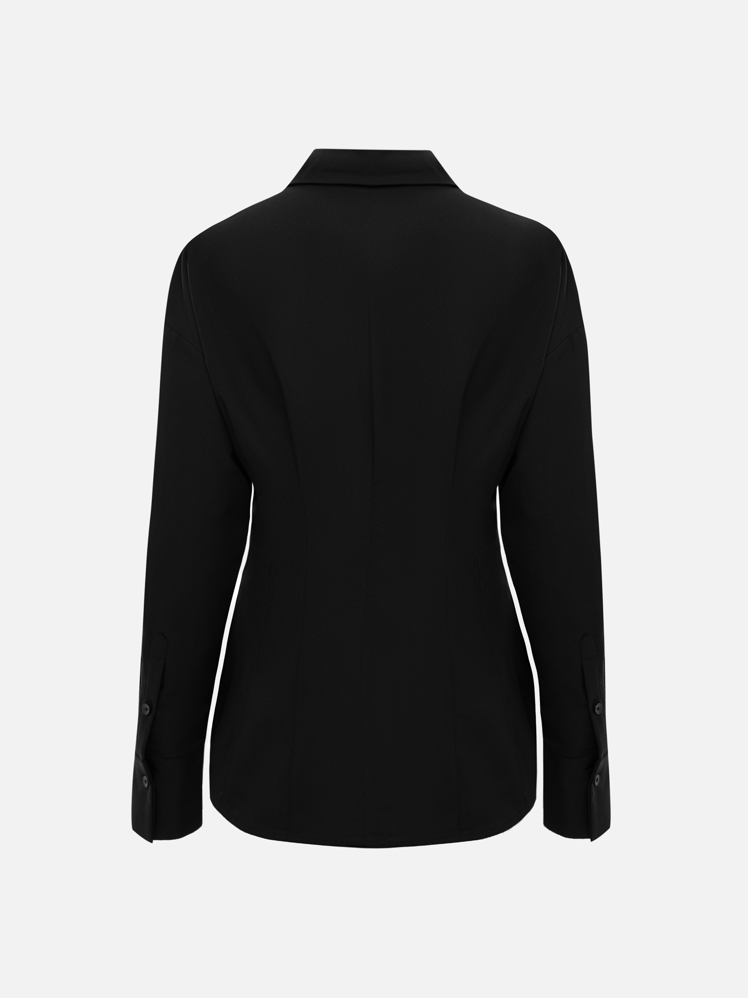 Приталенная рубашка с объемными рукавами