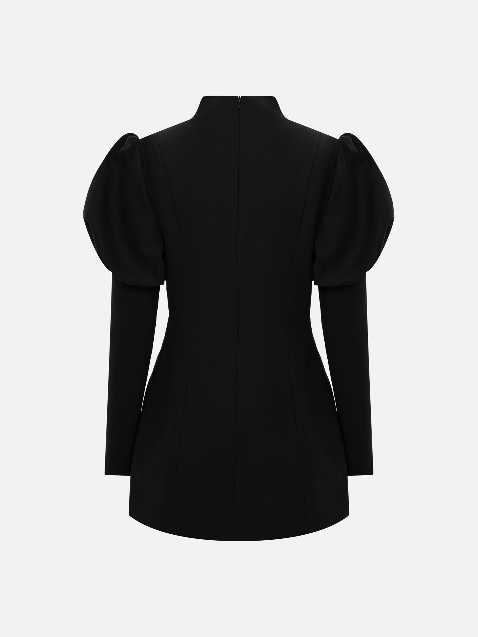 Mini dress with voluminous sleeves and accent buttons