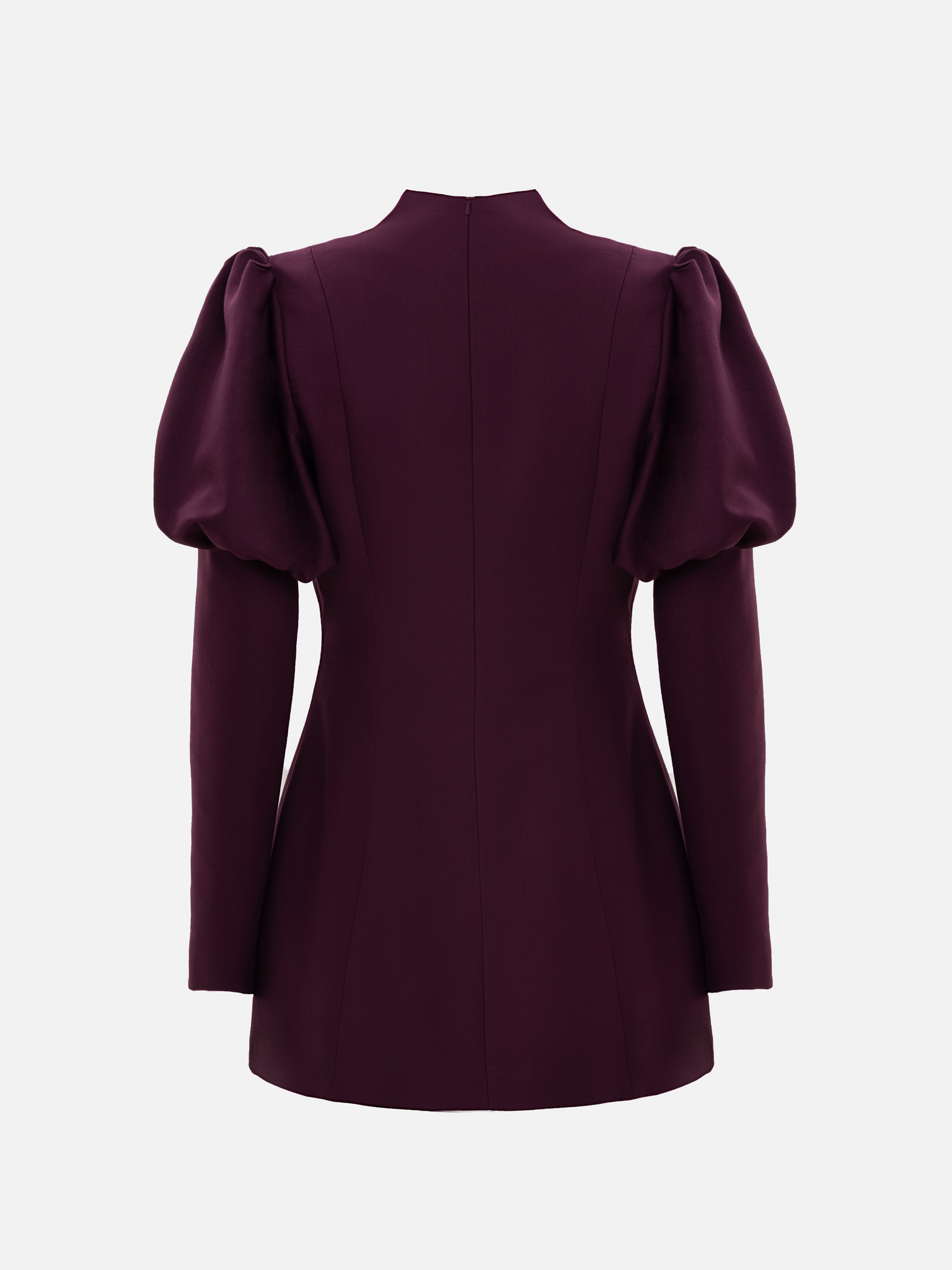 Mini dress with voluminous sleeves and accent buttons