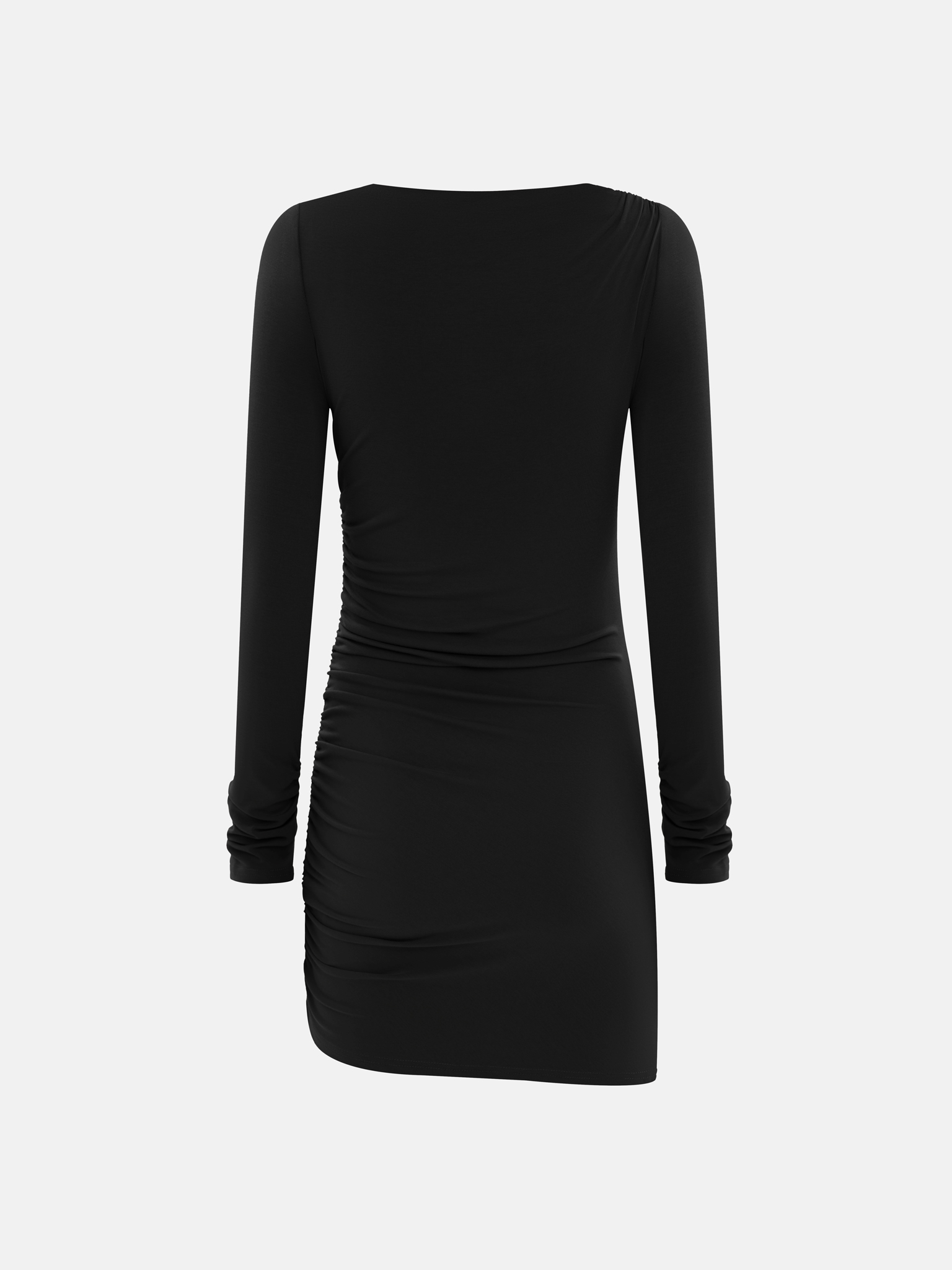 Платье мини из вискозы с асимметричными мелкими складками