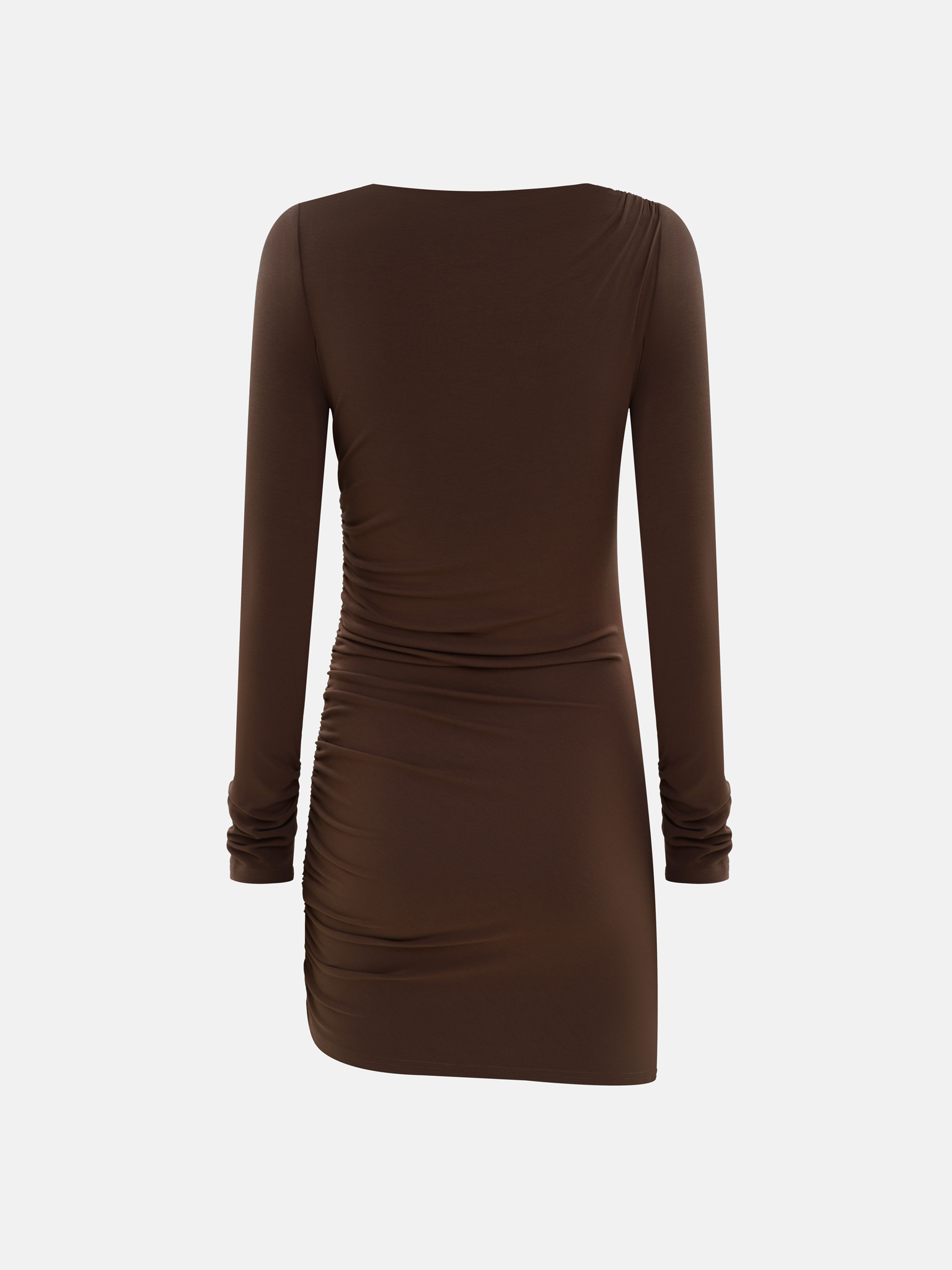 Платье мини из вискозы с асимметричными мелкими складками