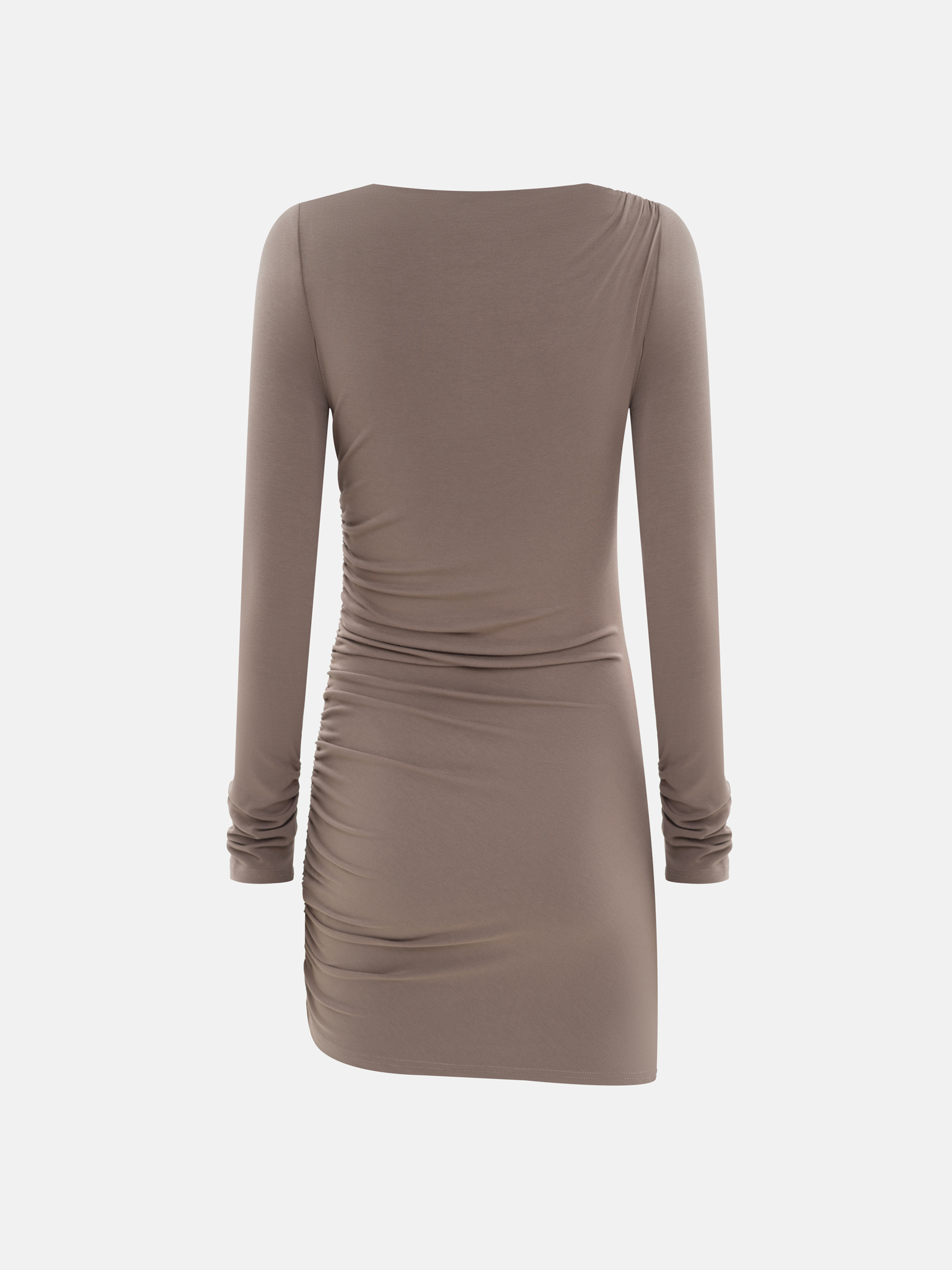 Платье мини из вискозы с асимметричными мелкими складками