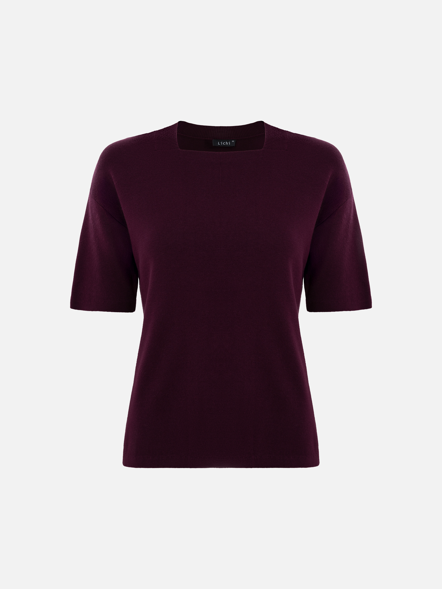 تي شيرت مستقيم مع ياقة مربعة